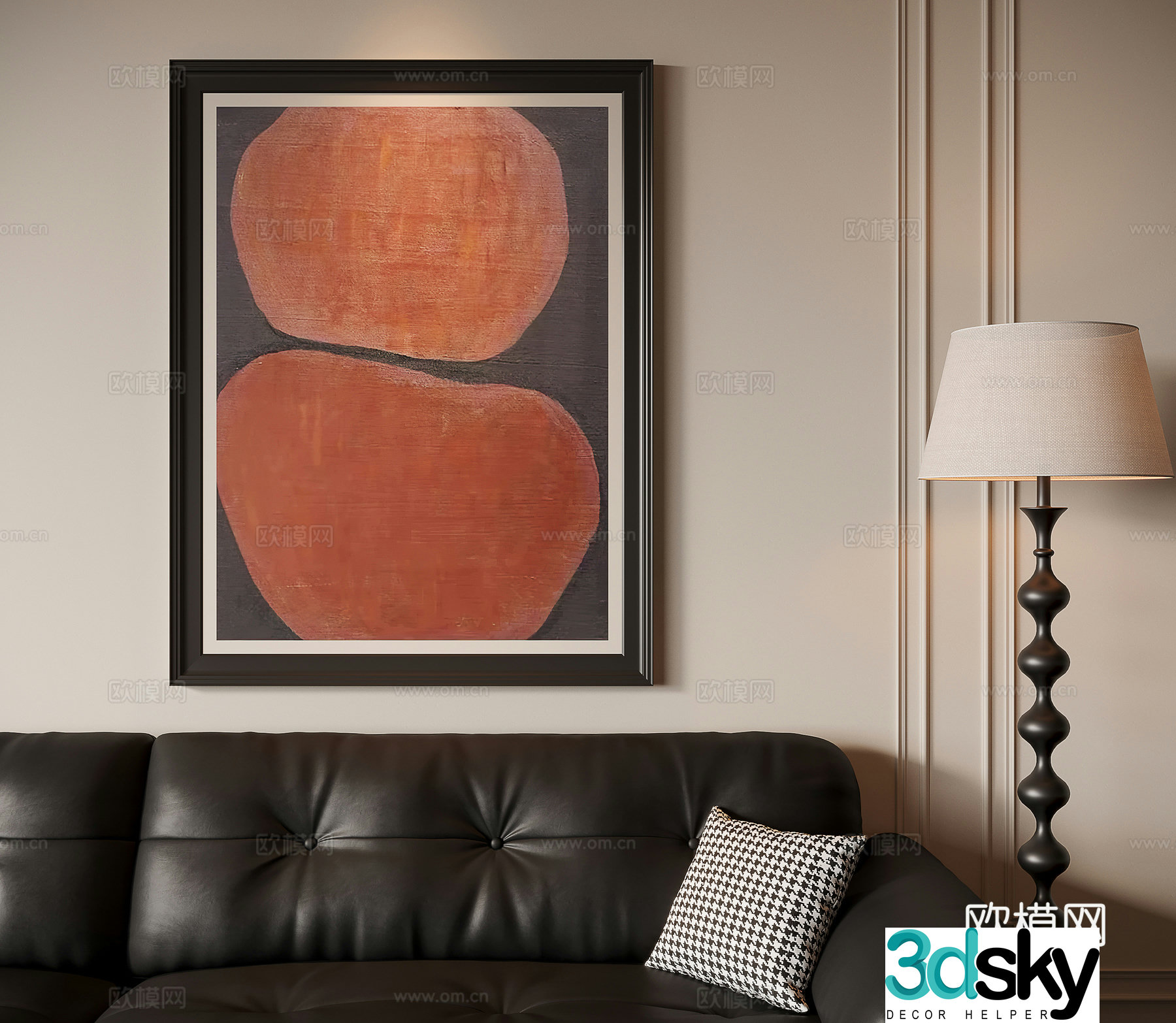 French medieval style hang painting 3D model