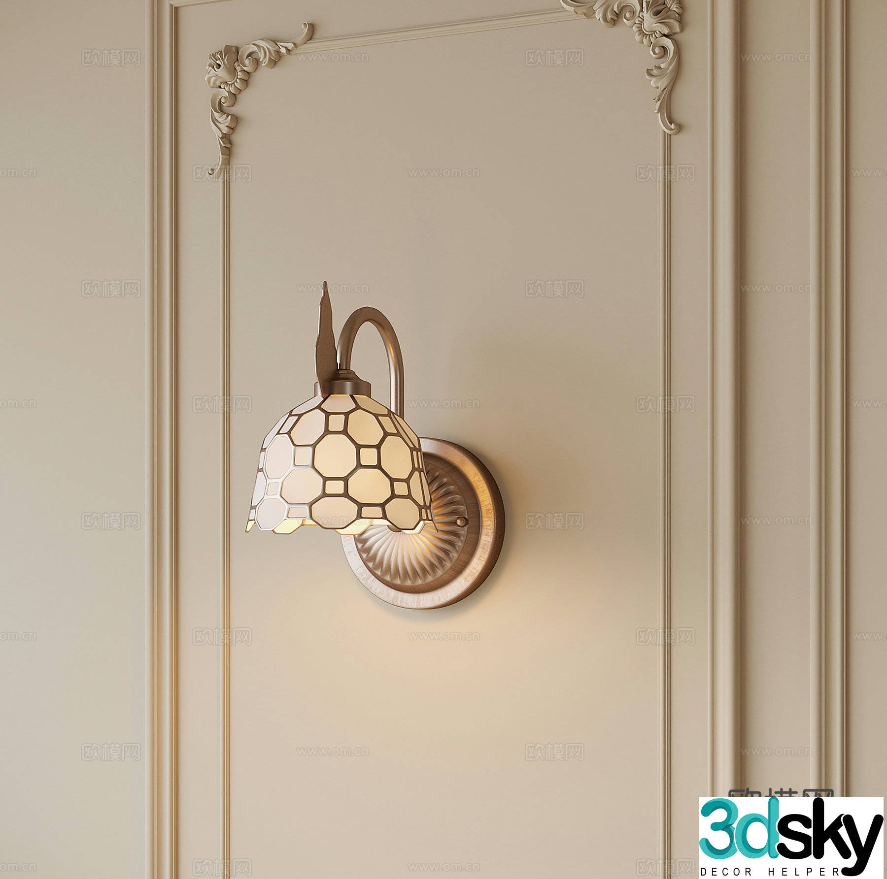 French wall lamp 3d model