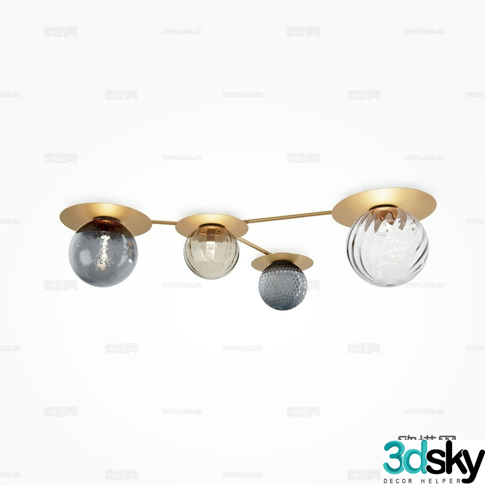 Modern star ceiling light 3d model