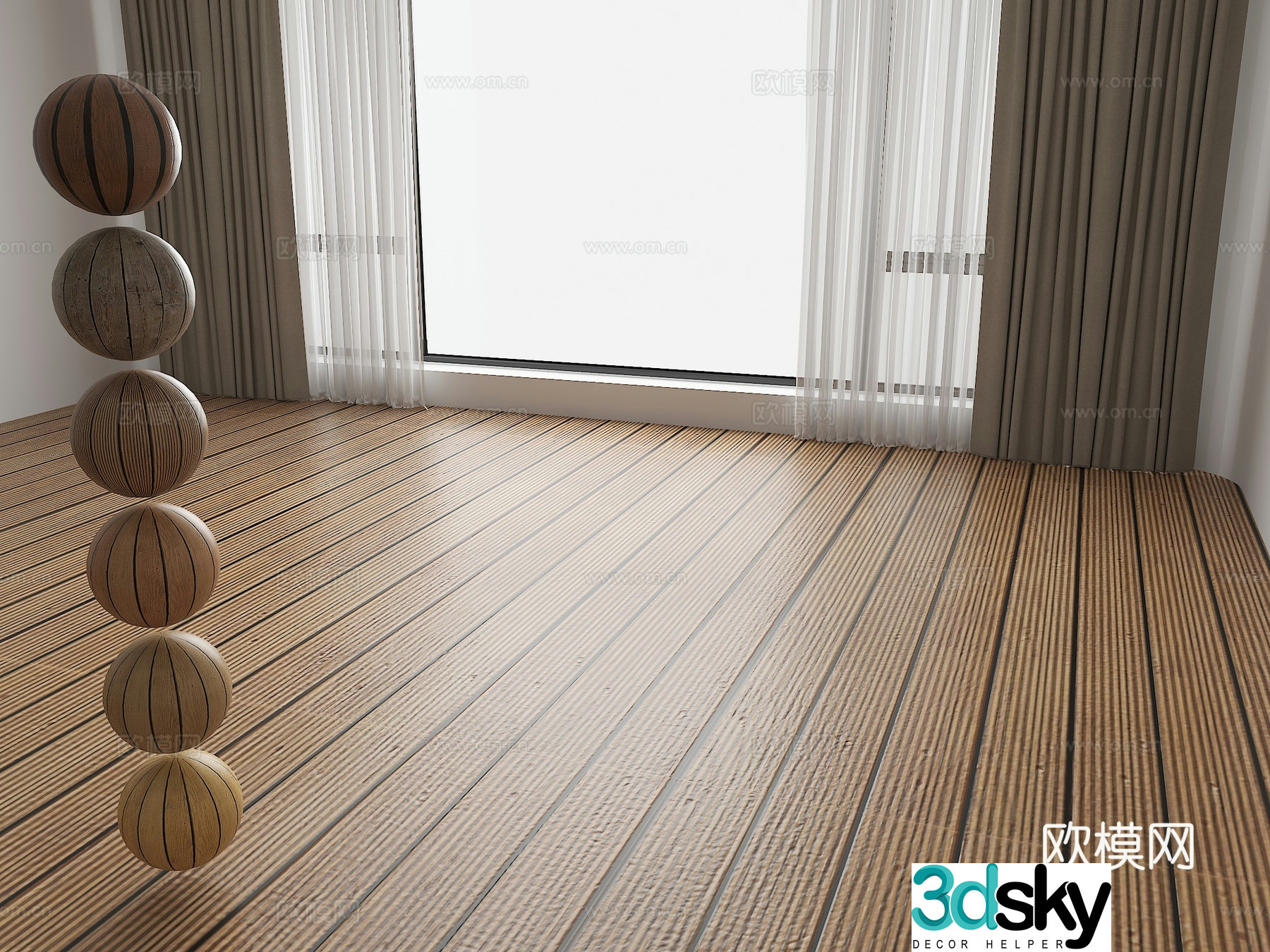 Anticorrosion wood flooring wooden platform plastic wood flooring outdoor wood flooring log materials outdoor flooring 3d model