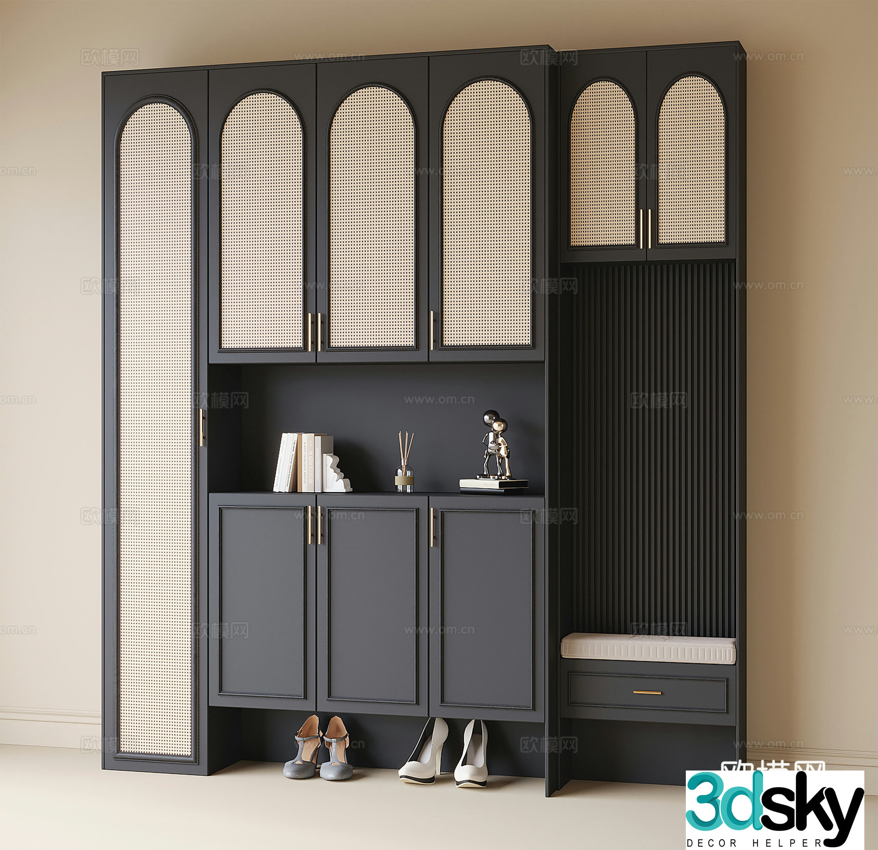 Modern shoe cabinet 3d model