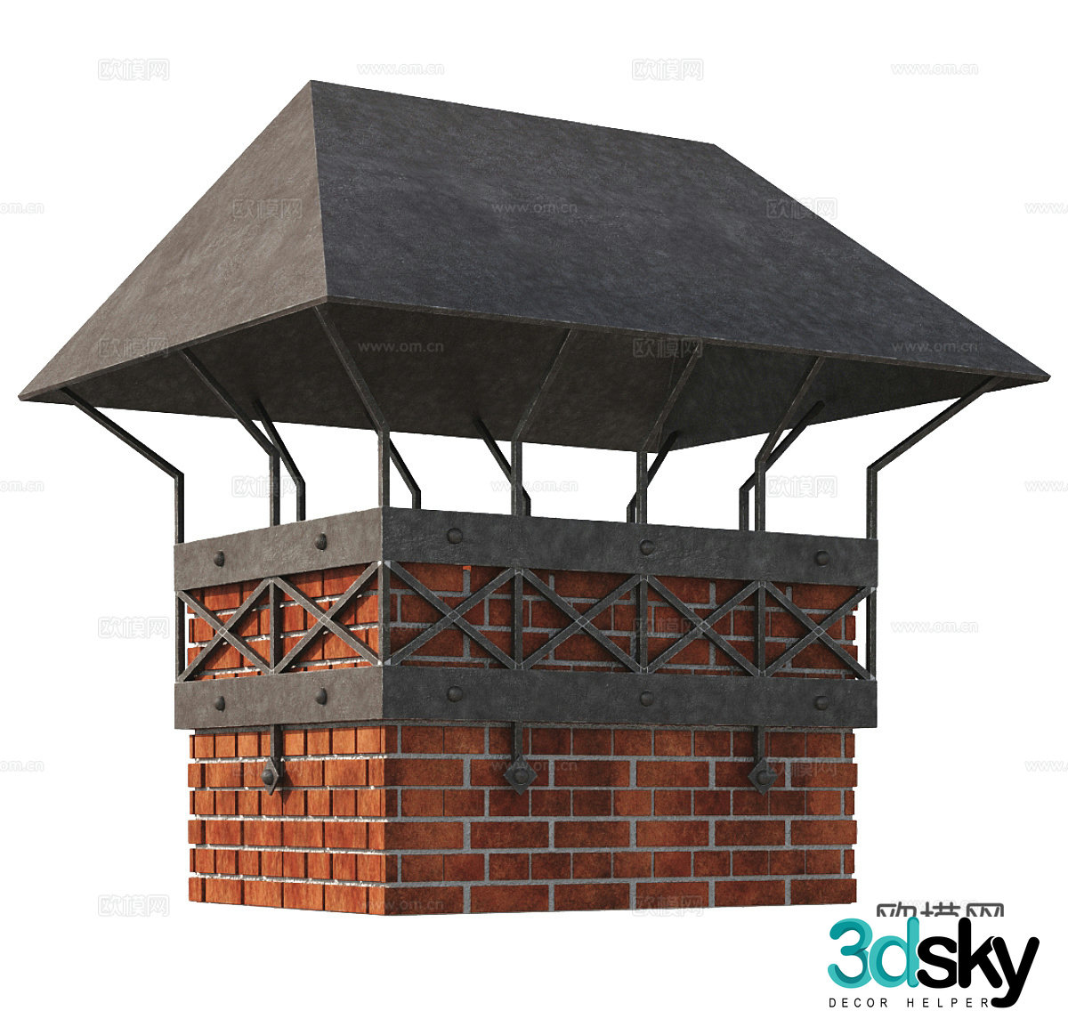 Classical chimney retro chimney industrial chimney factory chimney factory chimney 3d model