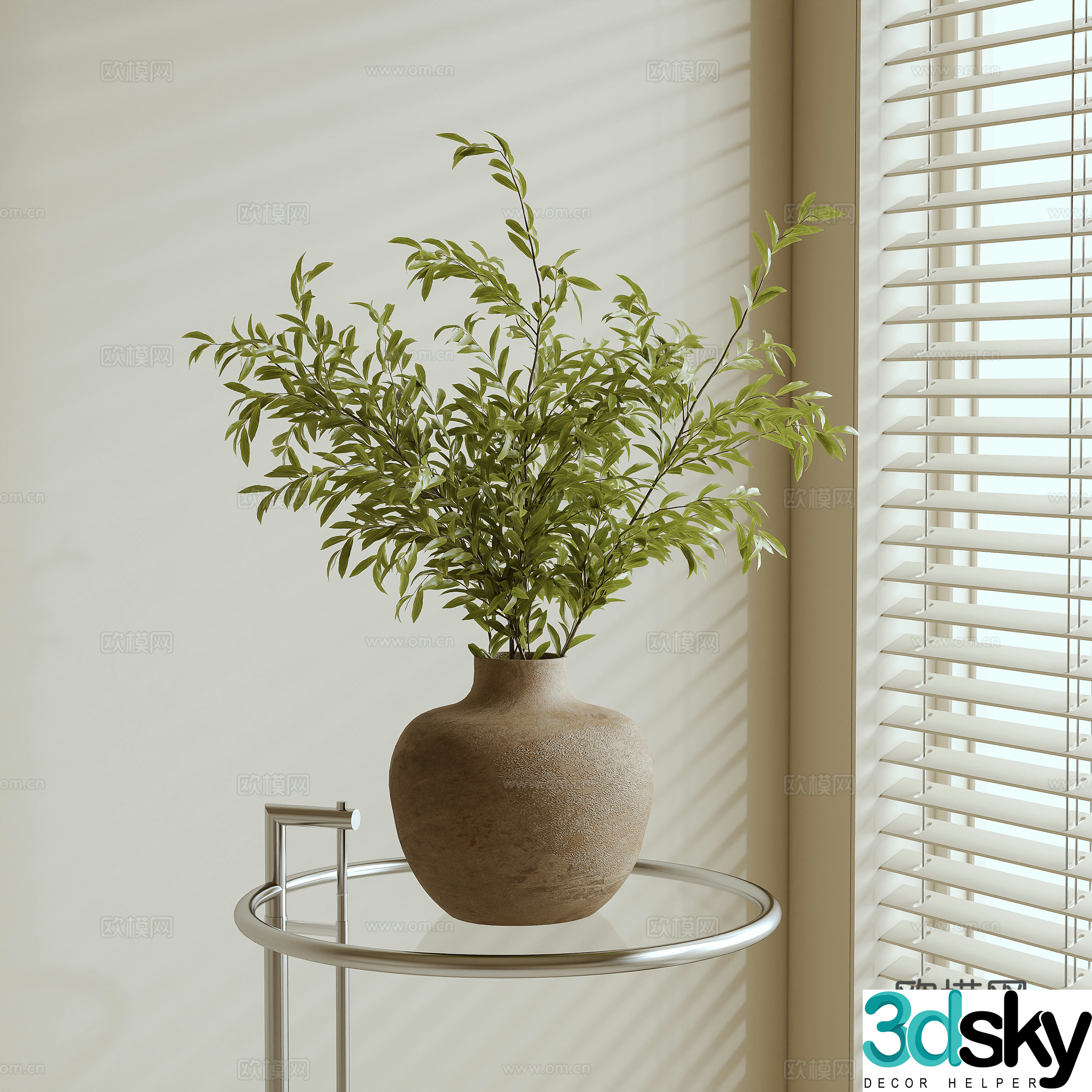 Modern green plants 3d model
