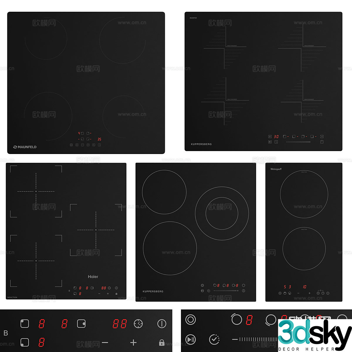 Kitchen stove induction cooker 3D model