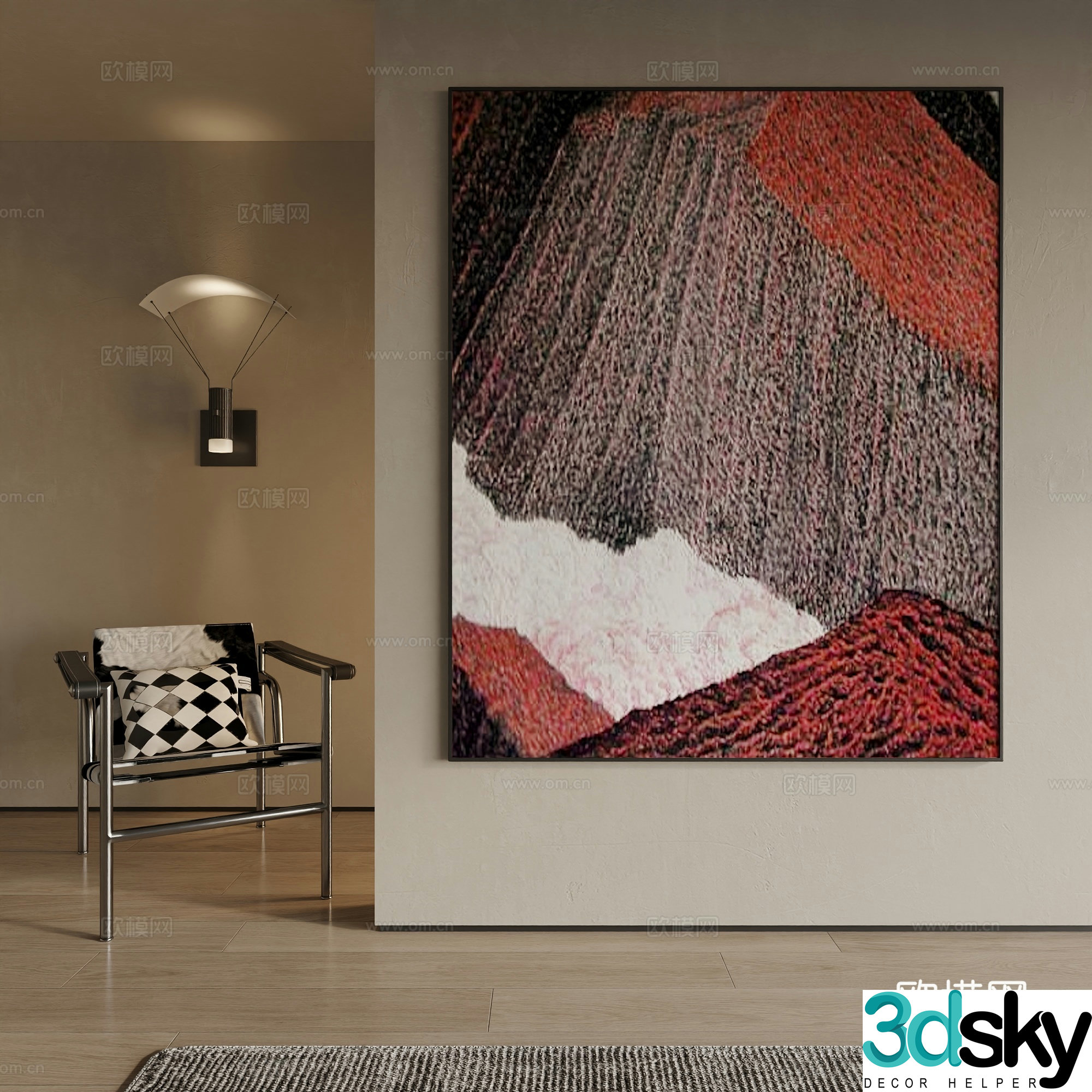 Modern decorative painting 3d model