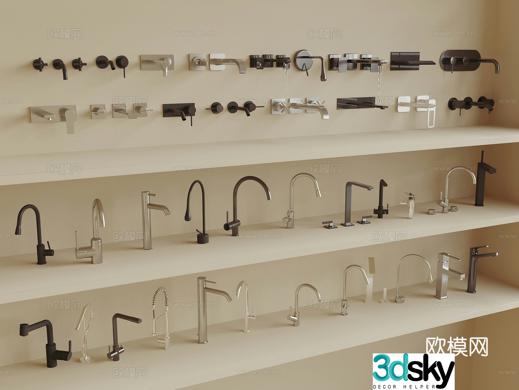 Faucet Basin faucet Stainless steel faucet 3D model