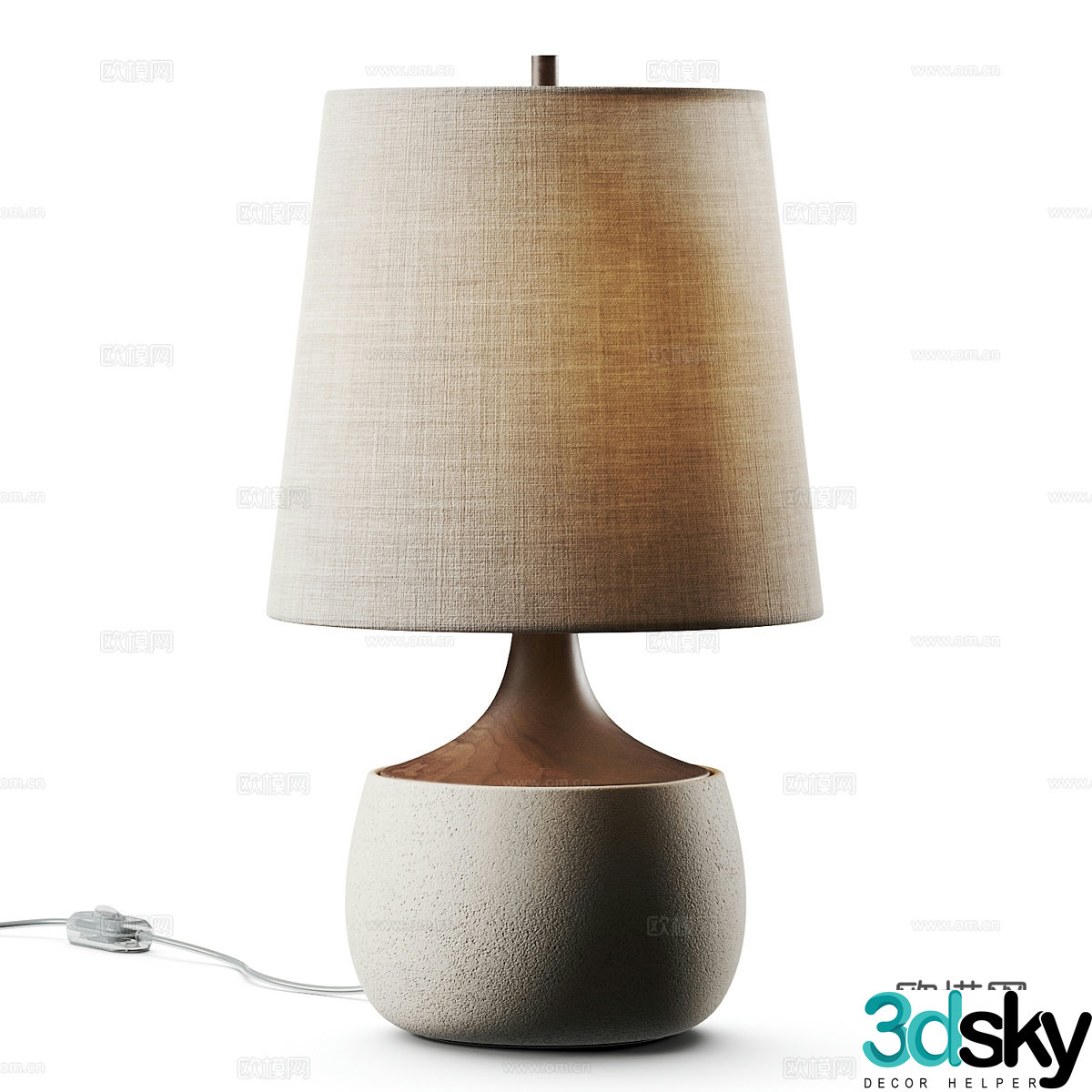 New Chinese West Elm Bingley Table Lamp 3D Model