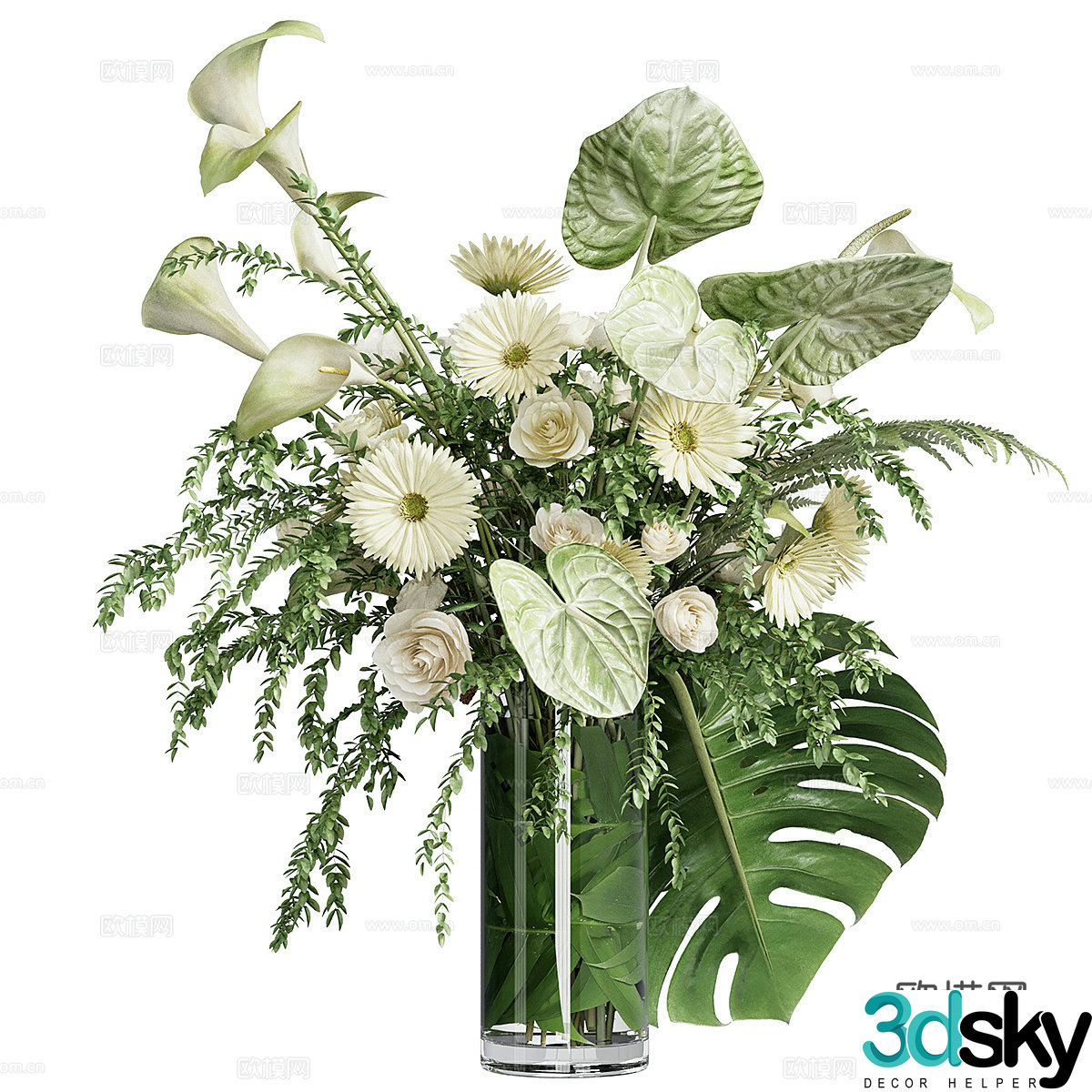 Flowers in vase 643d model