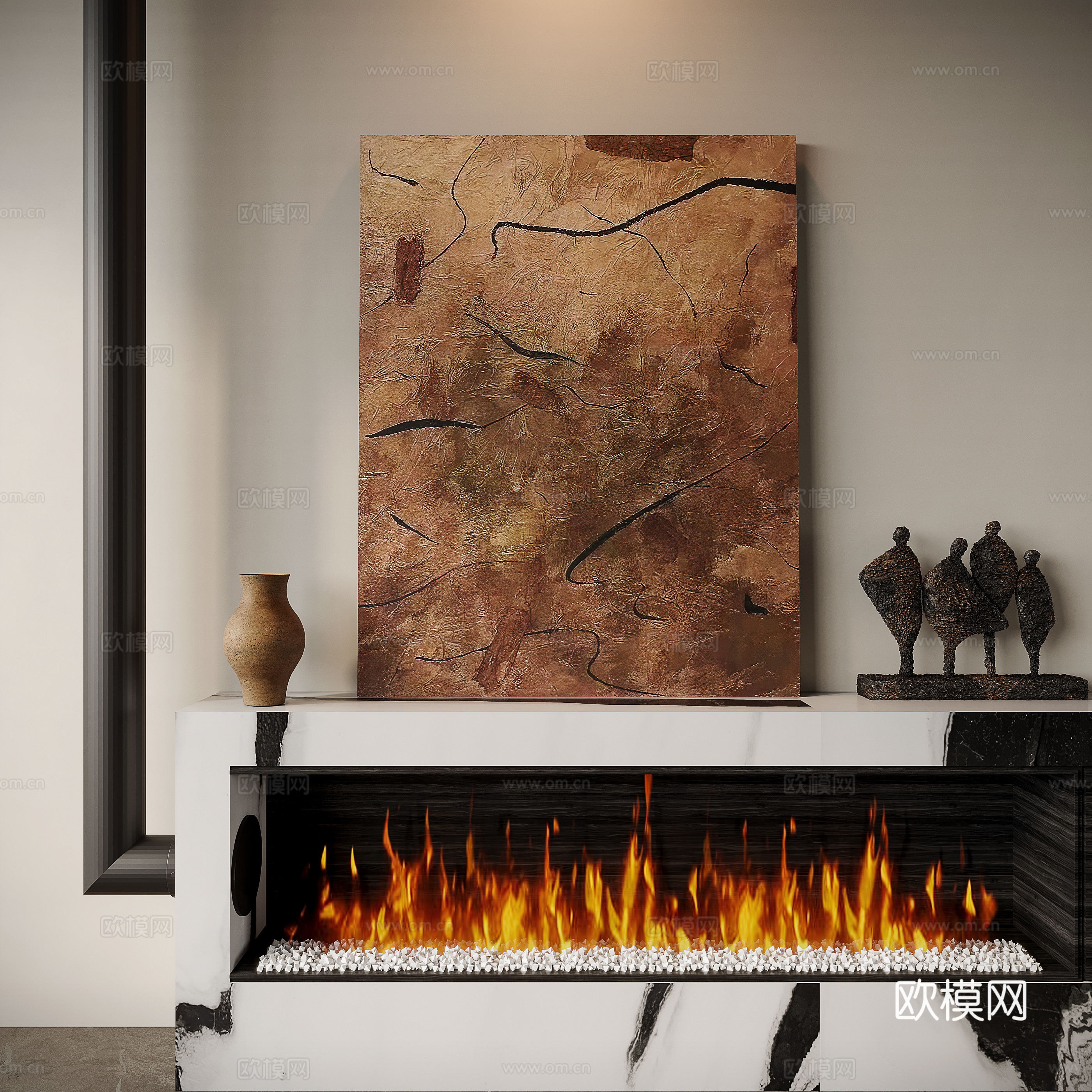 3D model of Wasabi Middle-style decorative painting