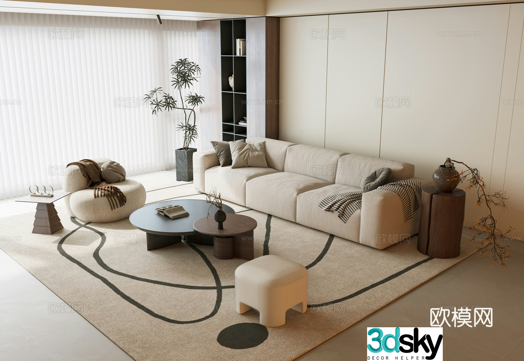 Modern medieval sofa coffee table combination medieval living room jewelry ornaments modern sofa combination 3D model