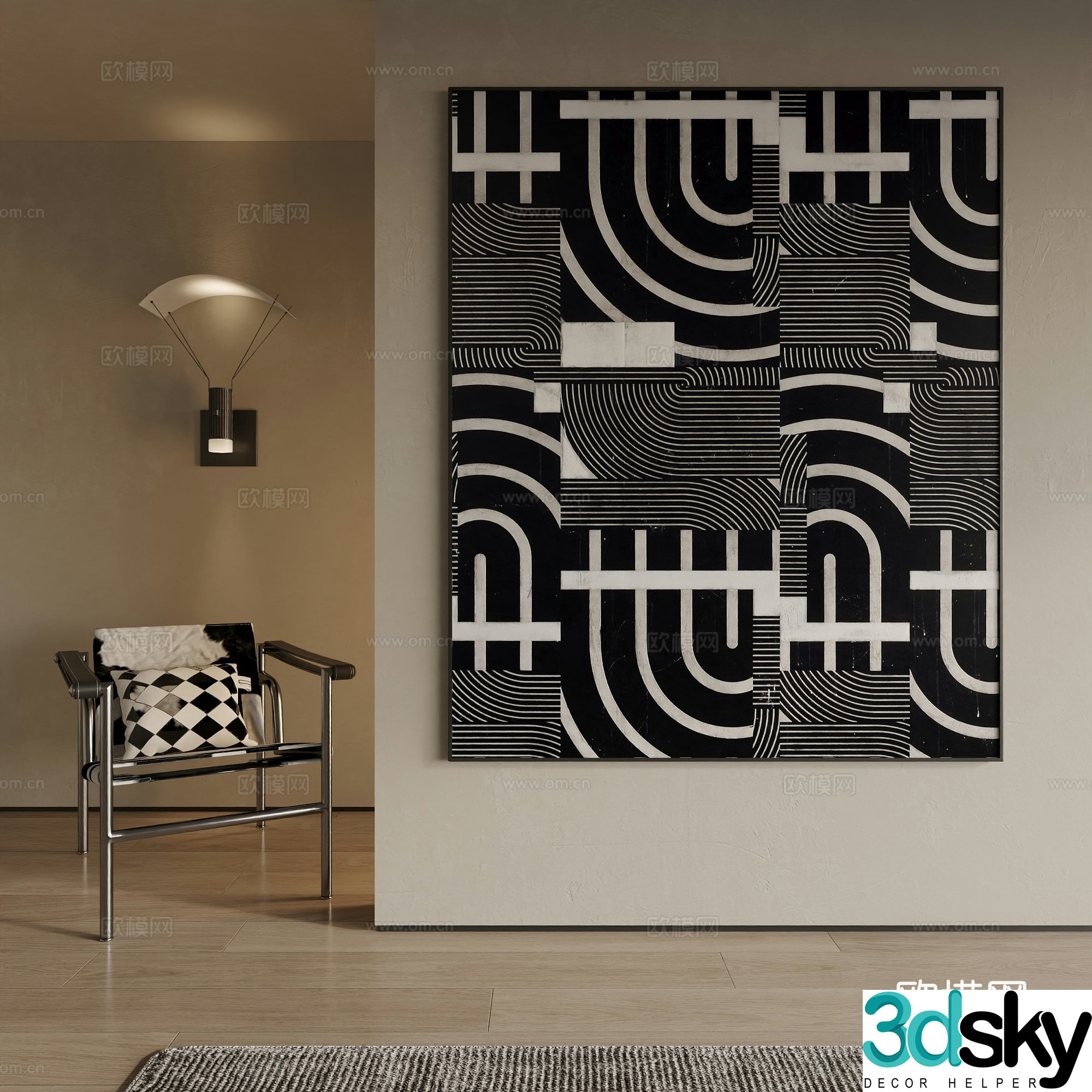 Modern decorative painting 3d model