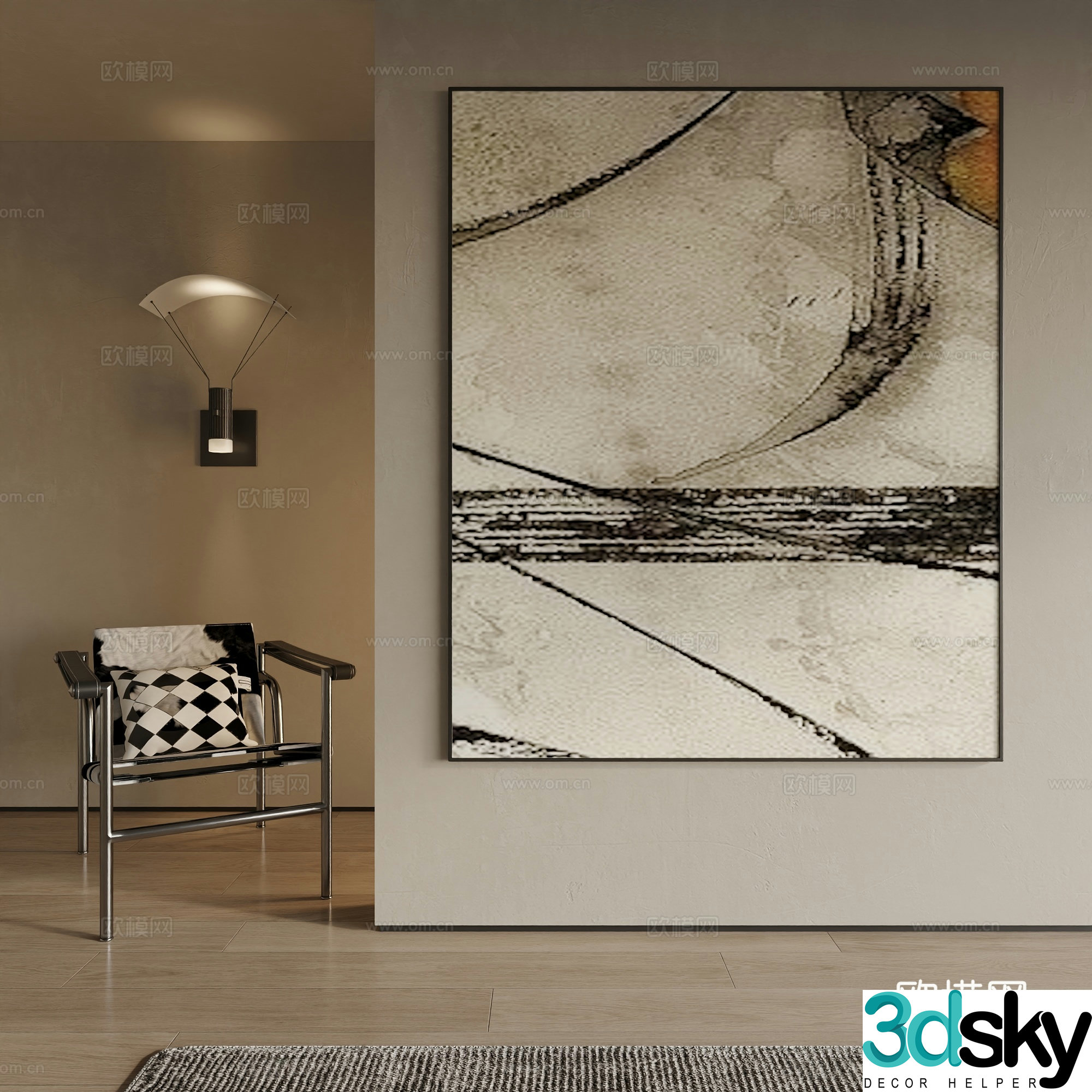 Modern decorative painting 3d model