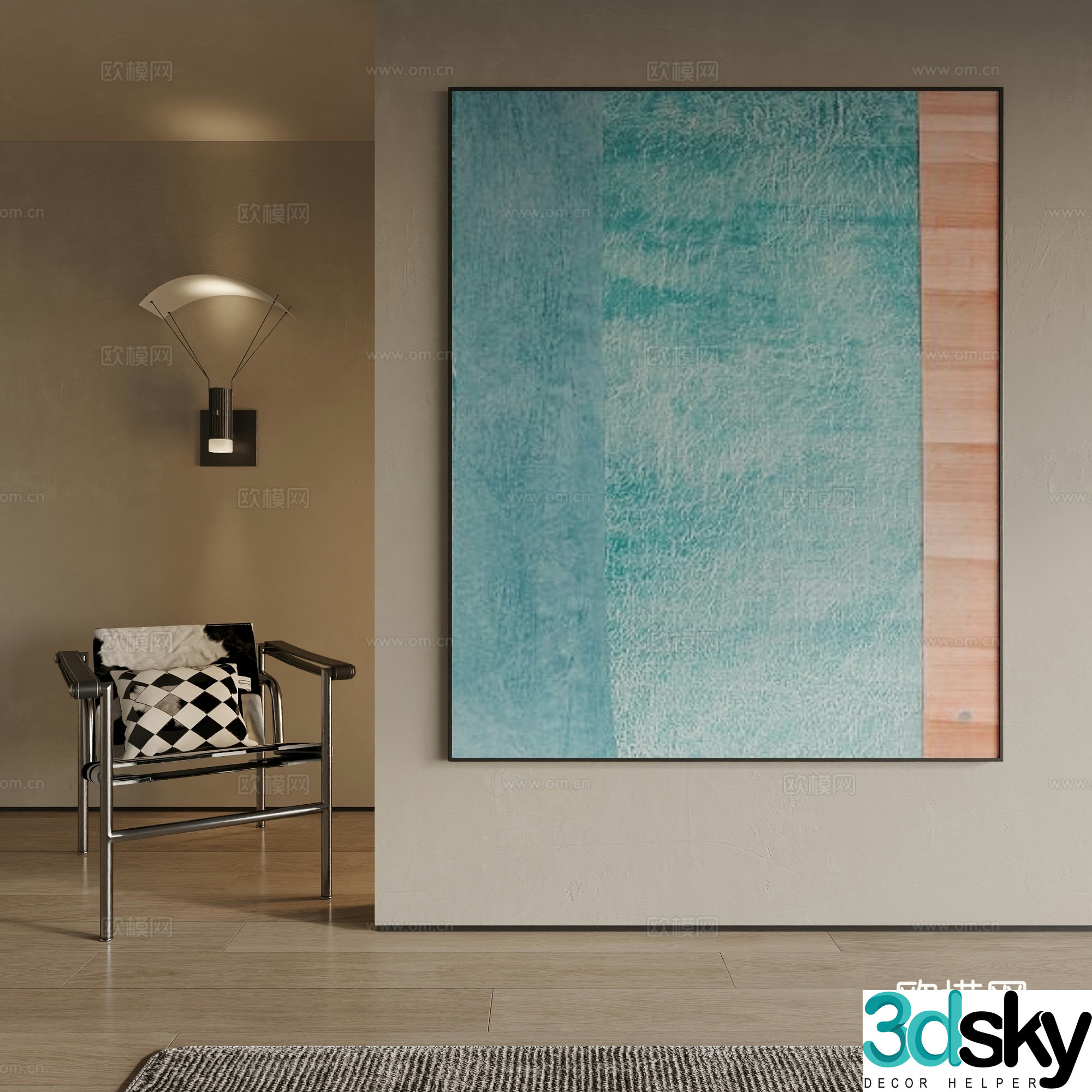 Modern decorative painting 3d model