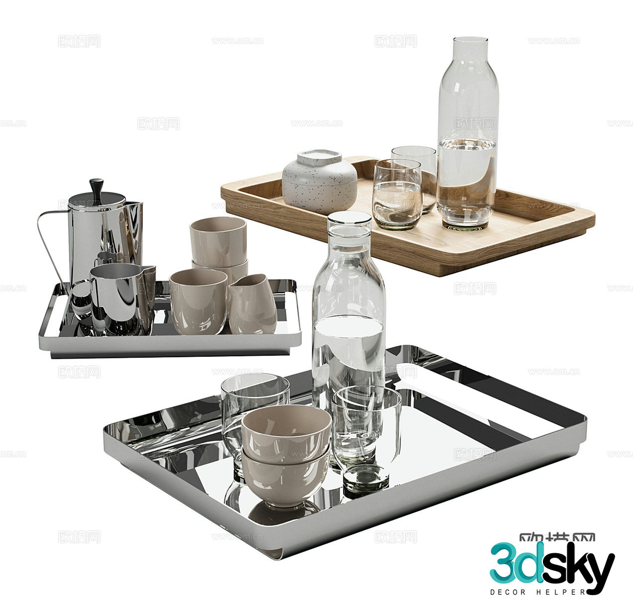 Tea ornaments Tea set ornaments Dining table ornaments Side cabinet ornaments Kitchen ornaments Negotiation table ornaments 3D model