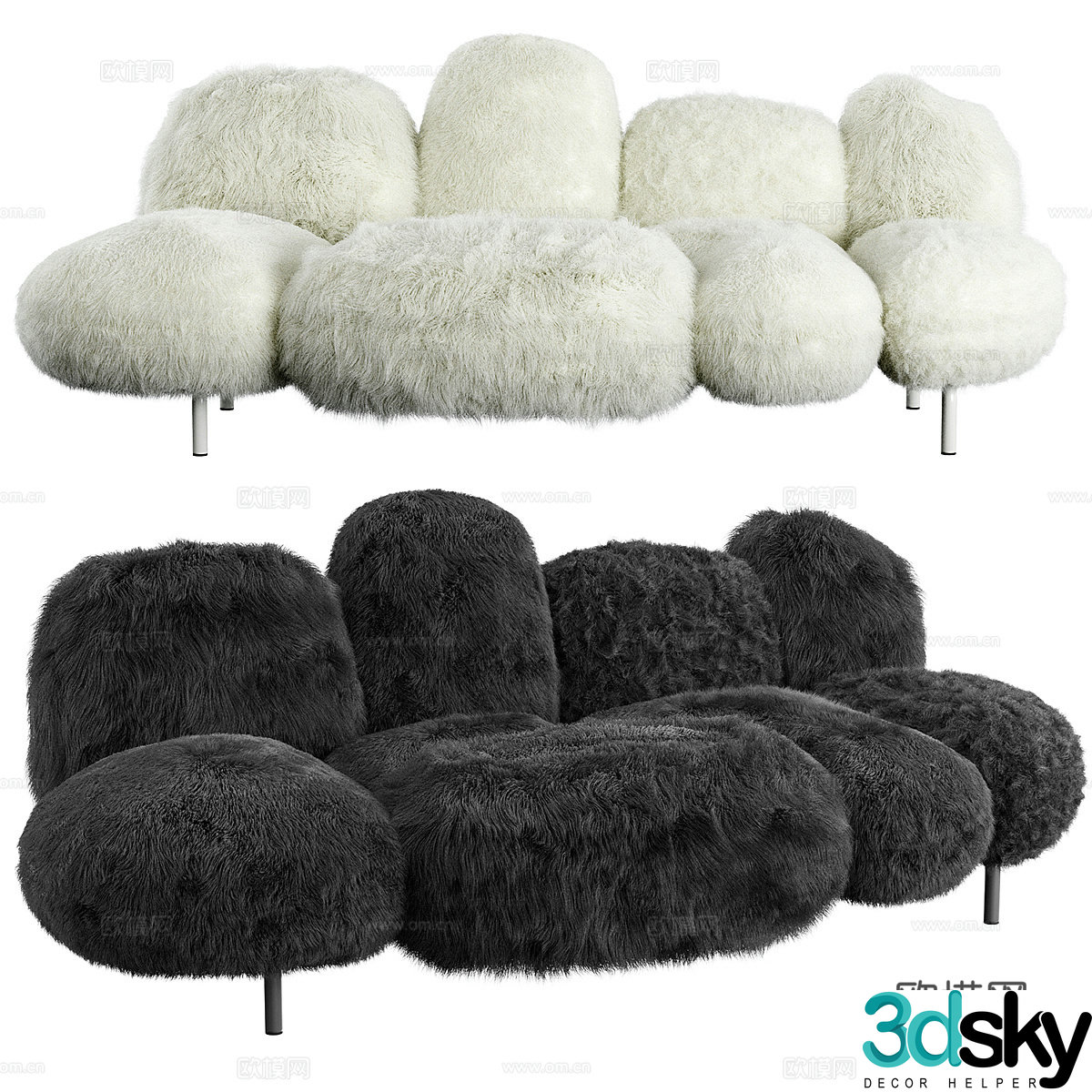 Modern Cream Style Edra CIPRIA Casual Sofa 3D Model