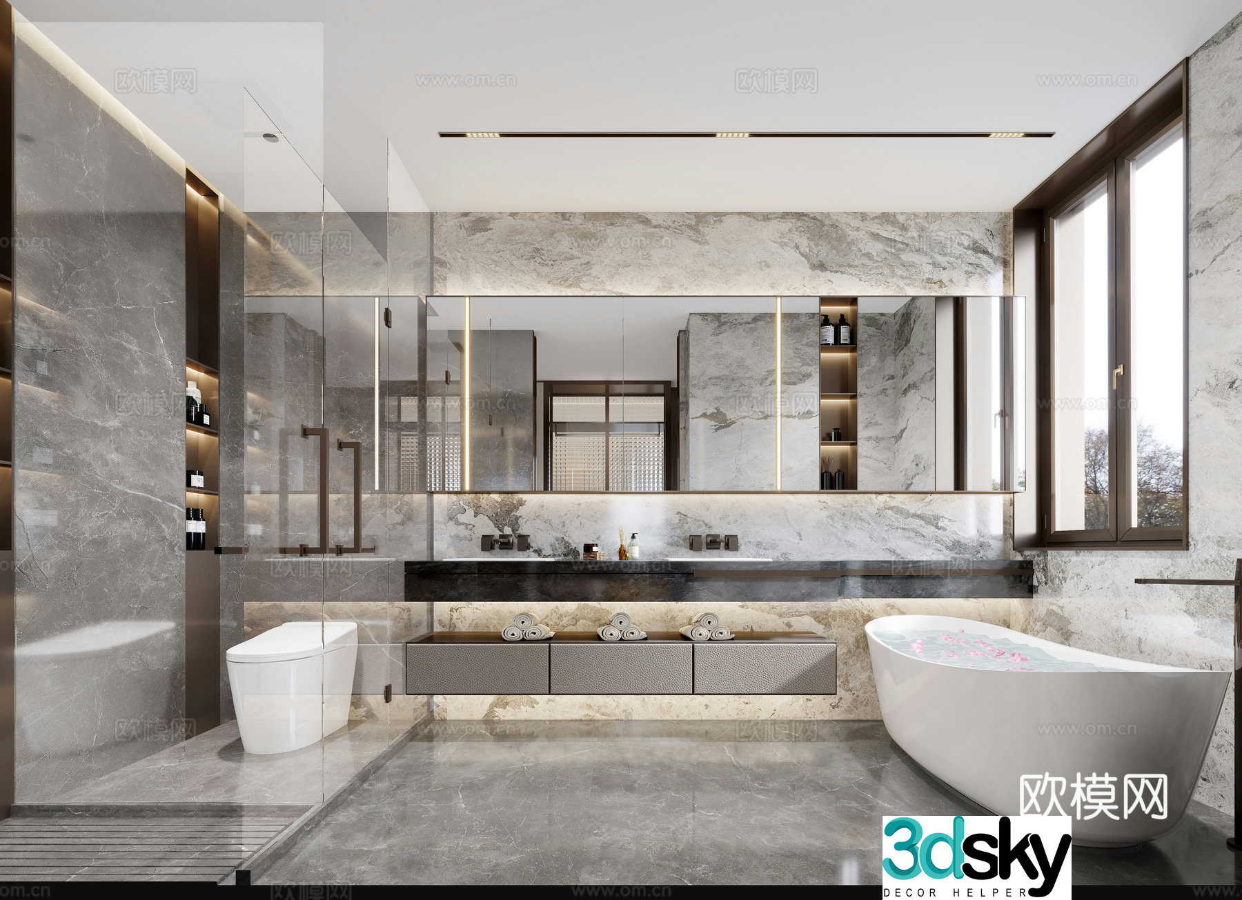 Villa modern bathroom 3d model