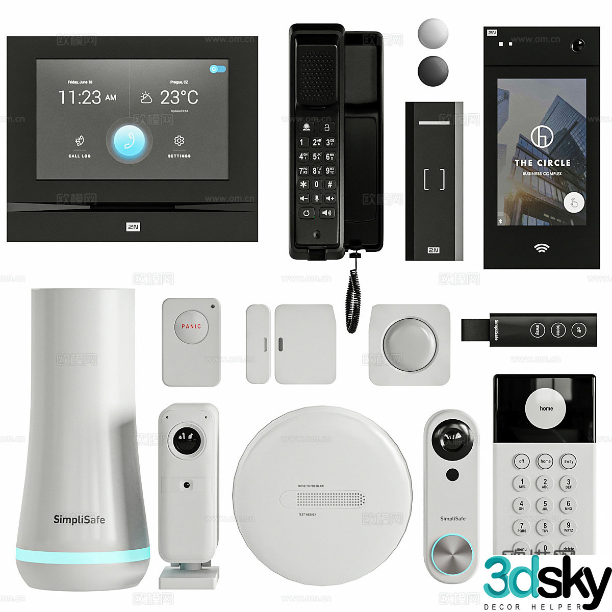 Anti-theft alarm home wifi wireless infrared sensor human alarm access control machine 3D model