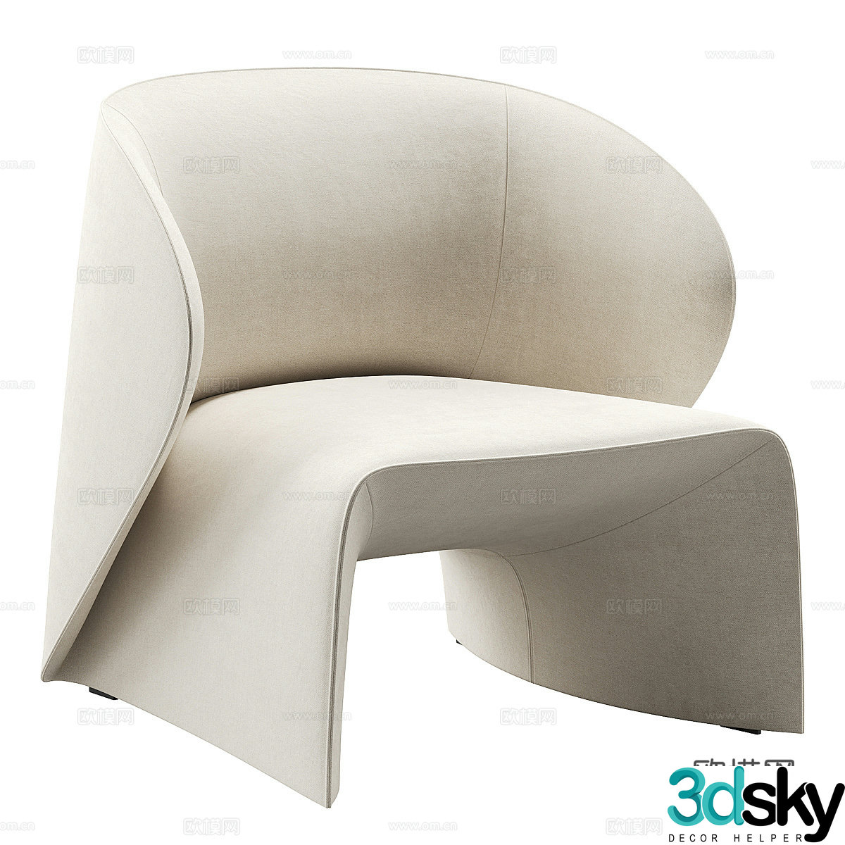 Modern Cream Narinari Armchair 3d Model