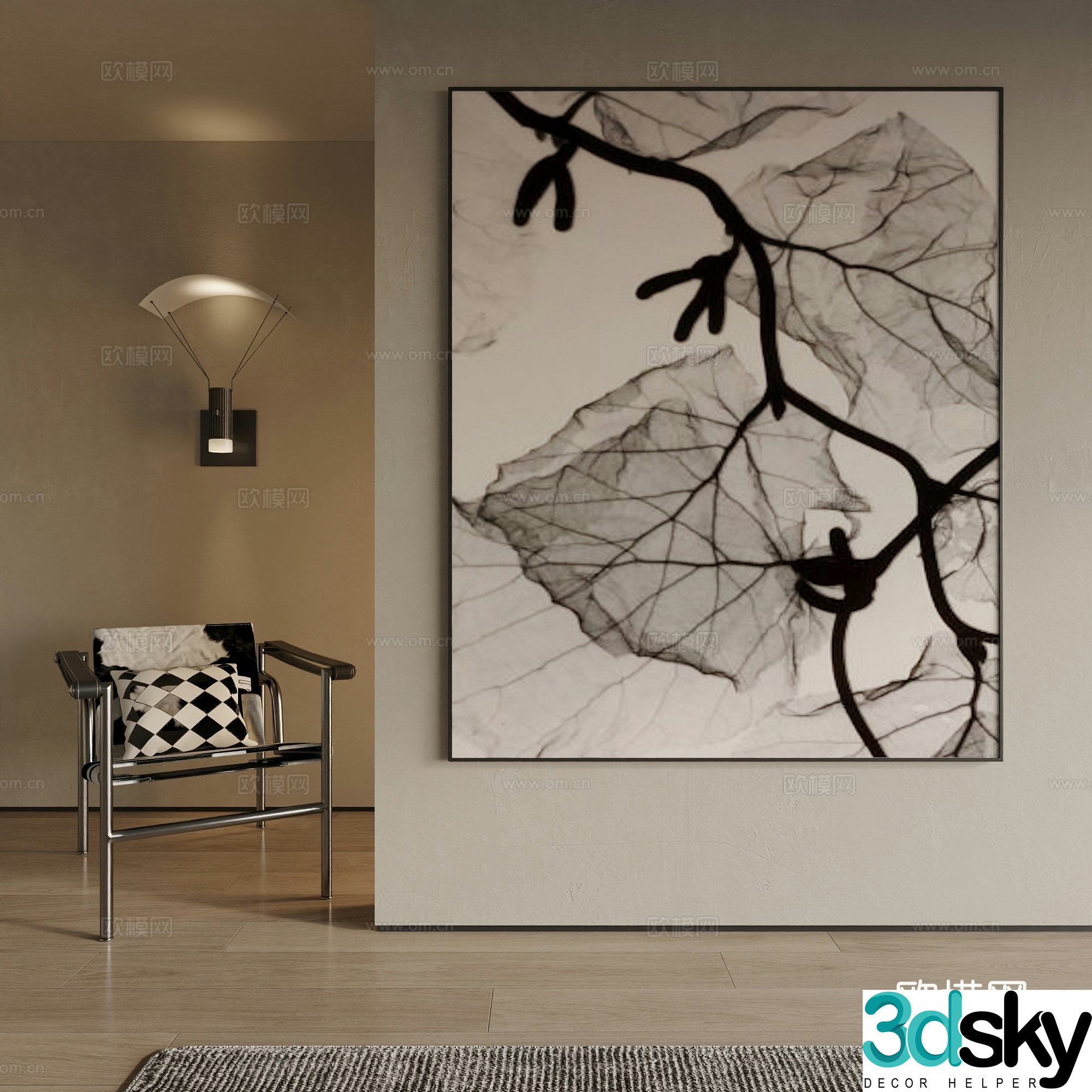 Modern decorative painting 3d model