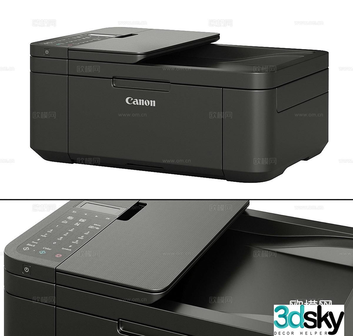 Large printer Small printer Mini printer Copier Office equipment Fax machine 3d model