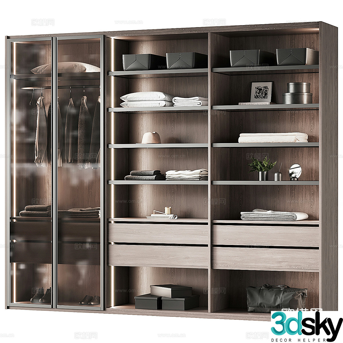 Modern Italian wardrobe 3d model