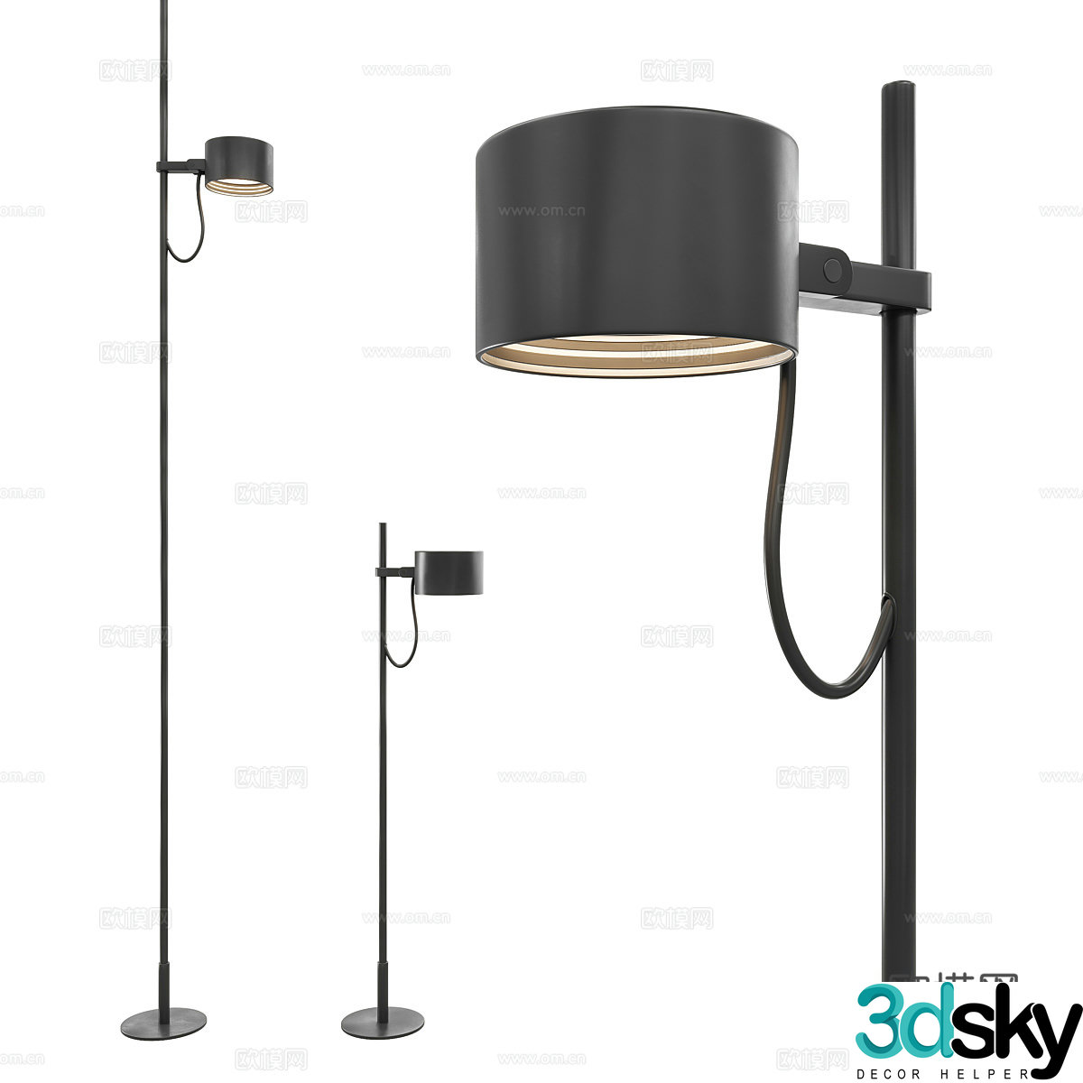 Modern Italian metal floor lamp Column lamp 3d model