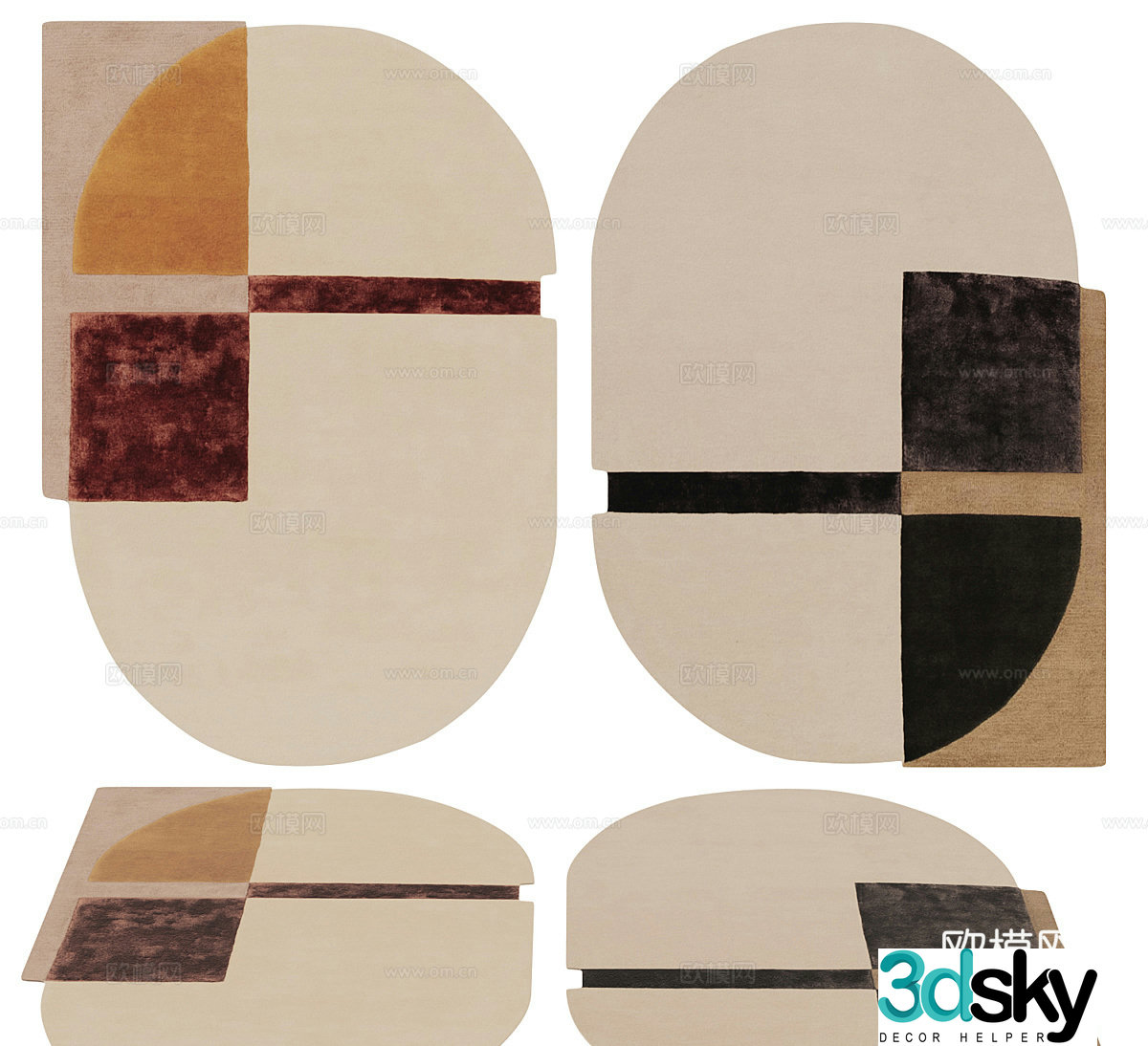 Carpet combination blanket children’s carpet special shape carpet children’s room carpet modeling carpet creative 3D model