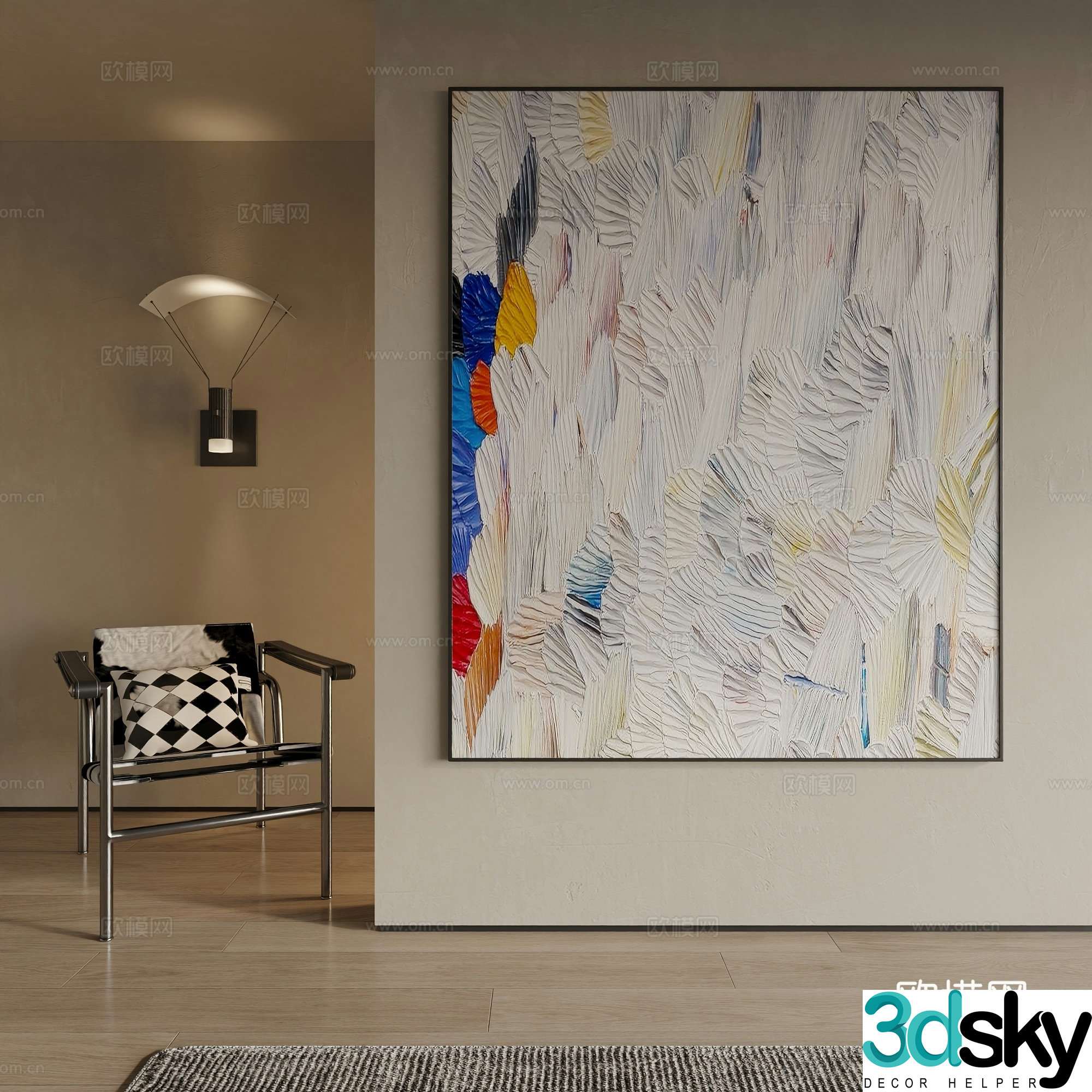 Modern decorative painting 3d model