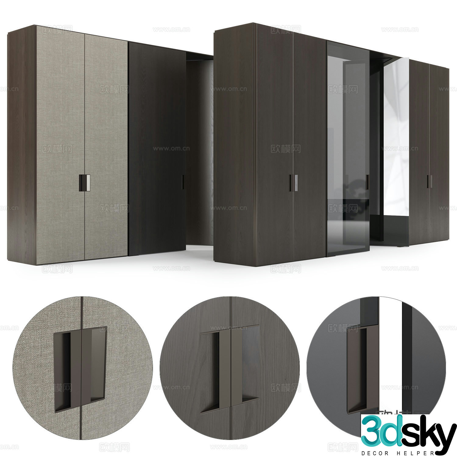 Modern Italian minimalist Poliform Shoud door wardrobe 3D model