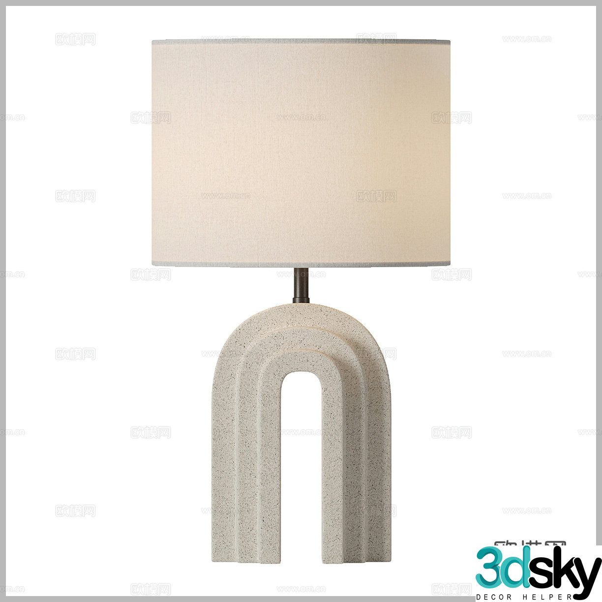 Wasabi Fengteng lamp B&B table lamp Middle-aged table lamp Paper table lamp Stone table lamp Decorative table lamp 3D model
