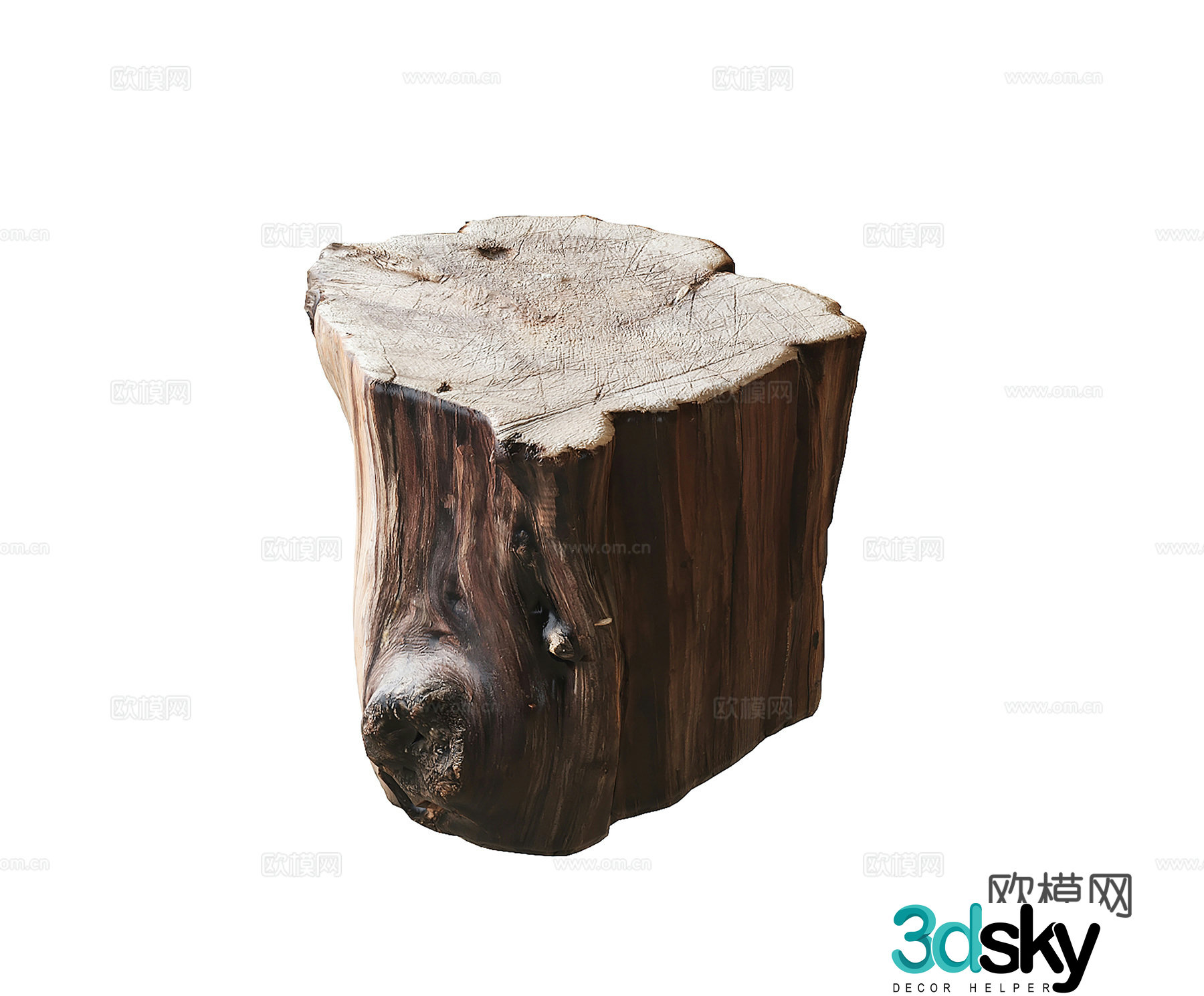 Modern stool wooden stool 3d model