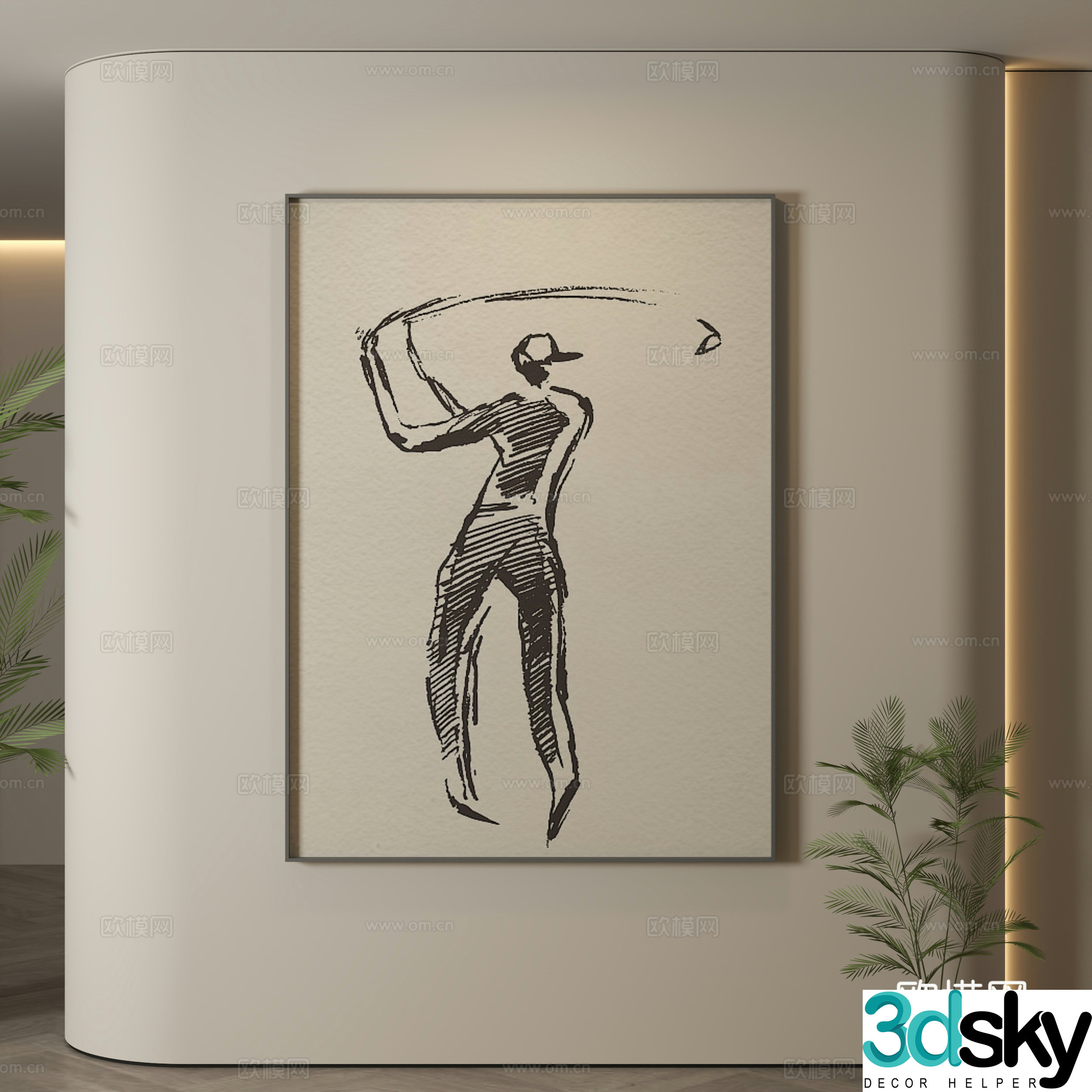 Modern decorative paintings Decorative paintings Modern hanging paintings Hanging paintings Simple hanging paintings 3D model