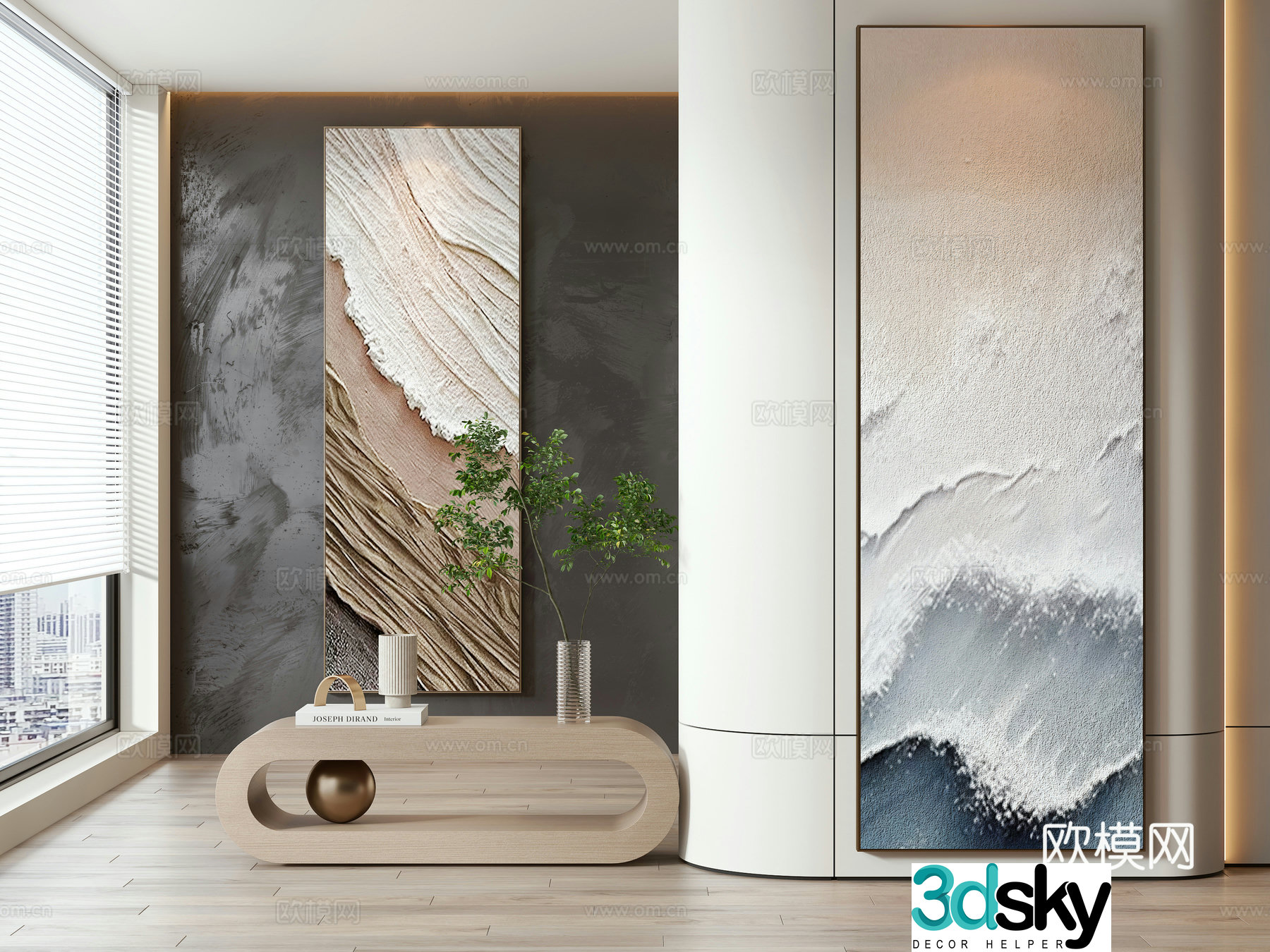 Modern hanging painting decorative painting 3d model