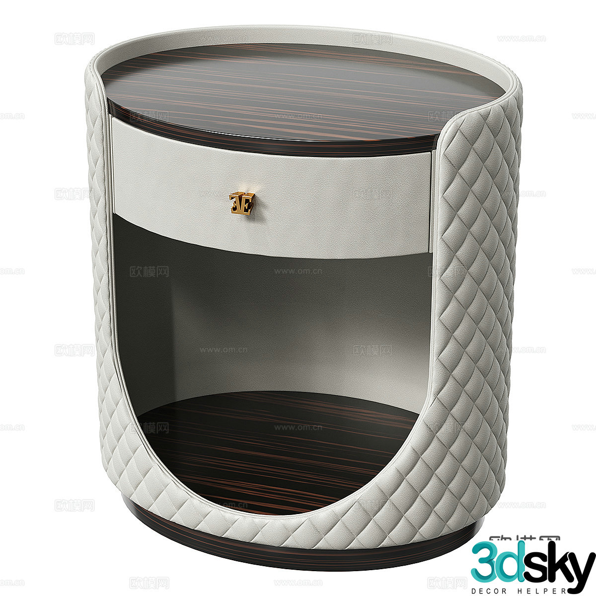 Modern light luxury bedside table 3D model