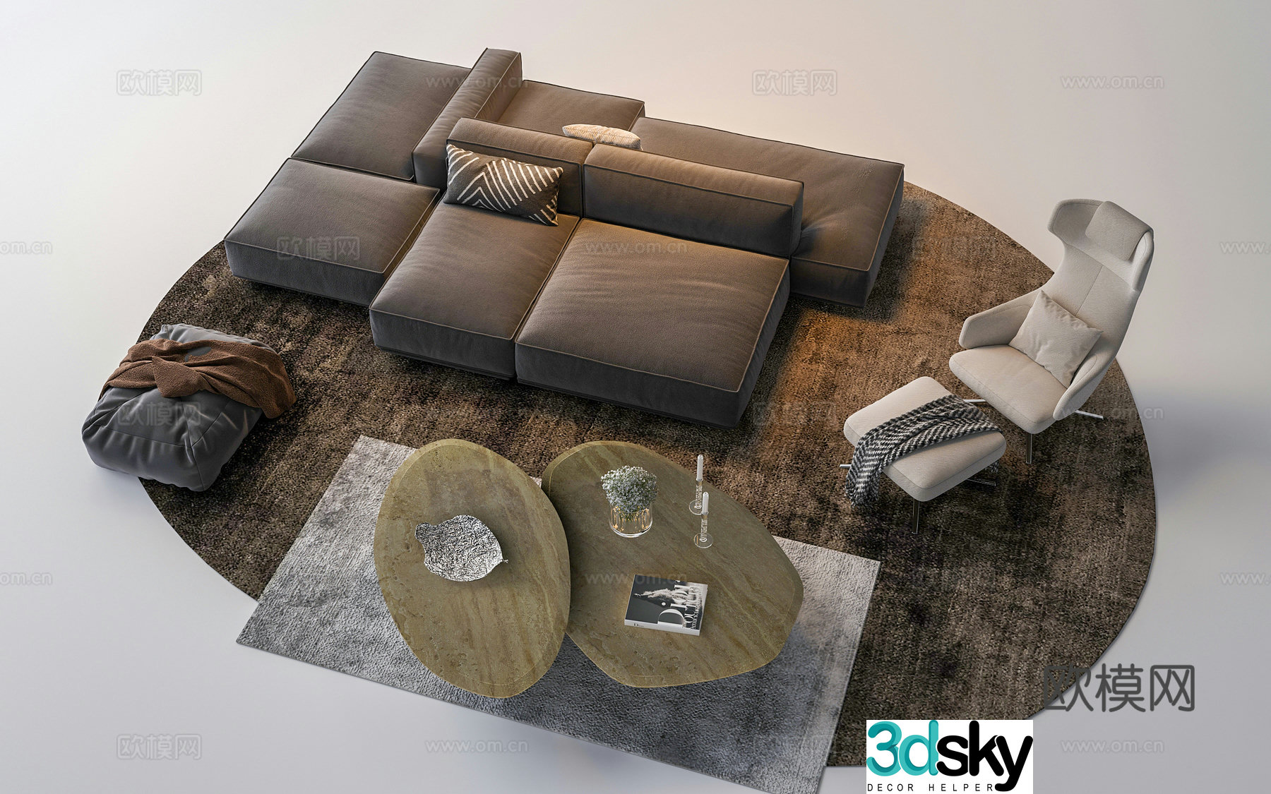 Modern sofa combination 3d model