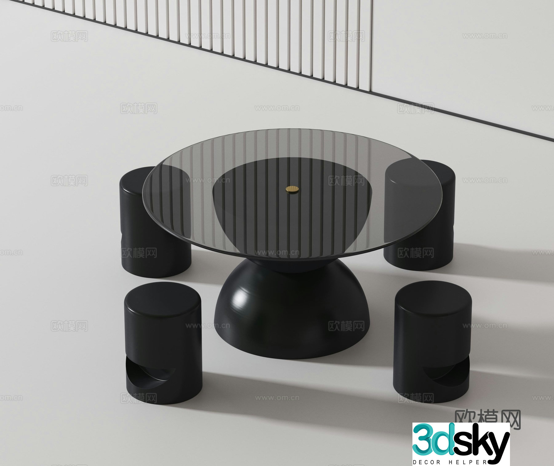 Modern casual table and chair 3d model