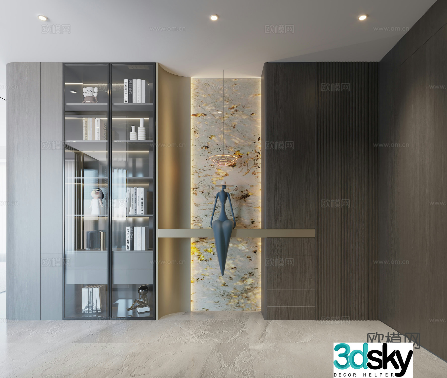 Modern light luxury entrance entrance 3D model