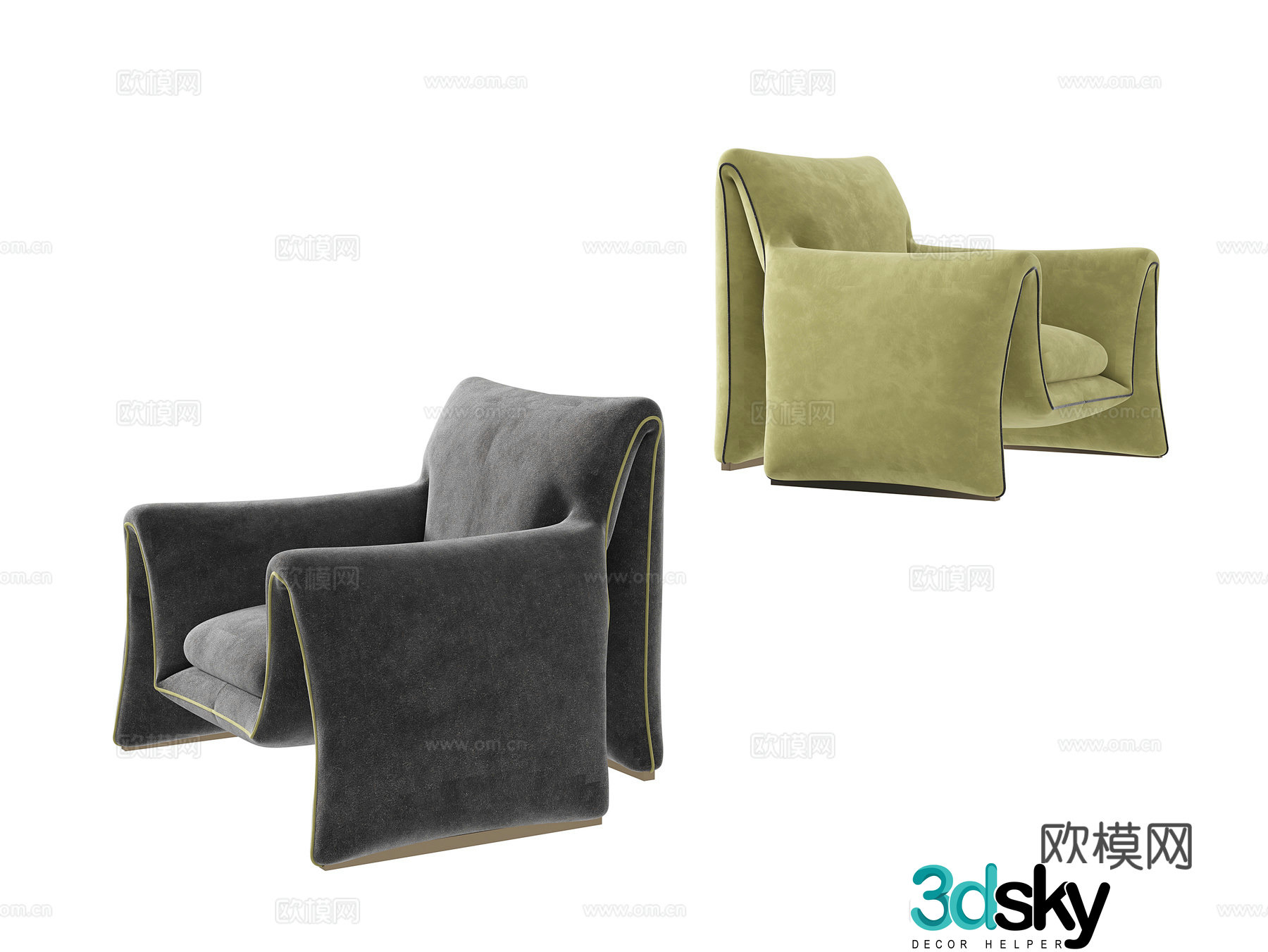 Modern single chair 3d model