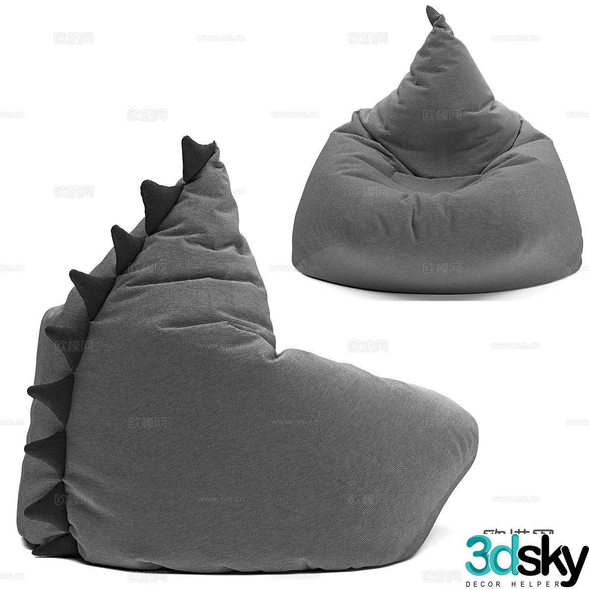 Modern bean bag chair lazy sofa 3d model