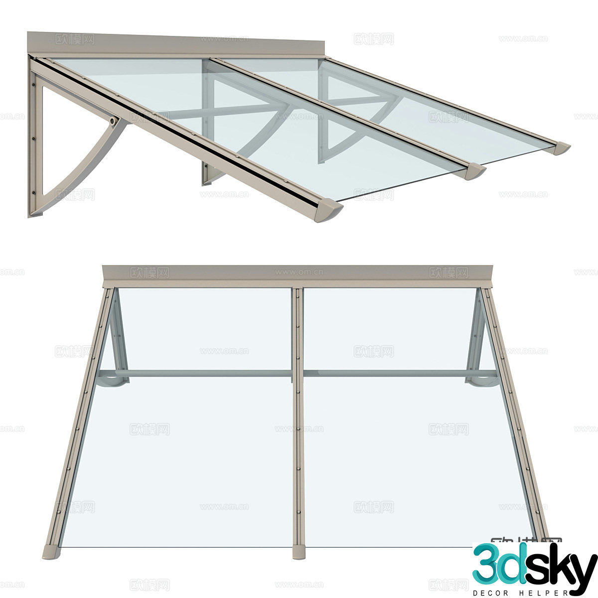 Awning Simple Awning Glass Awning Outdoor Awning Garden Awning Folding 3D Model