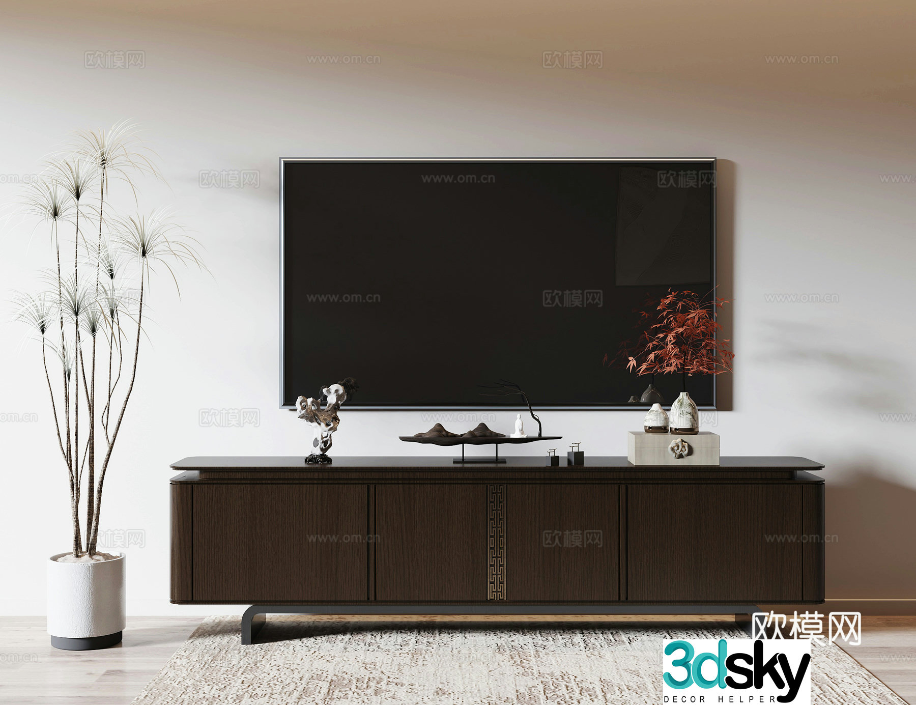 New Chinese TV cabinet 3D model