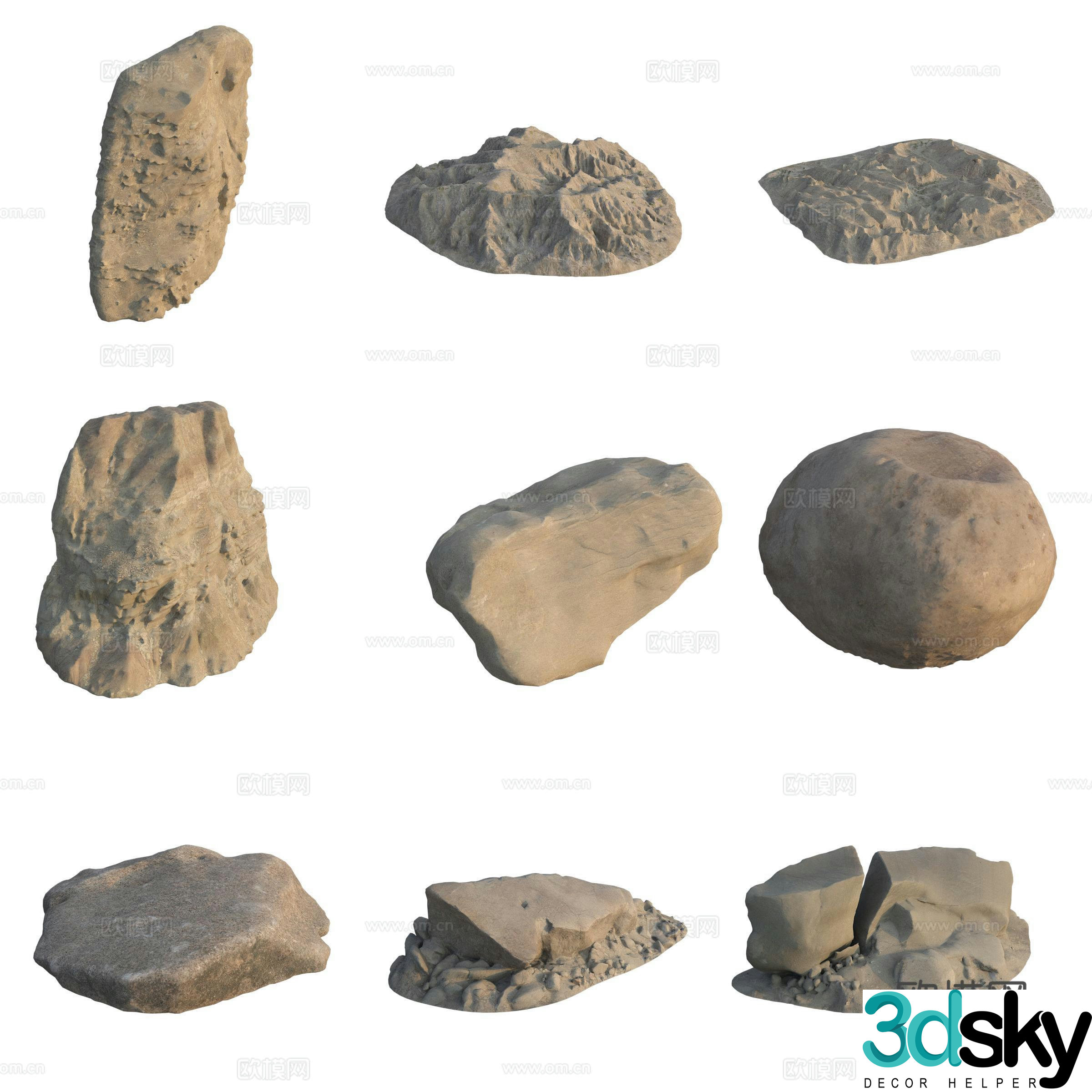 Sandstone stone 3d model