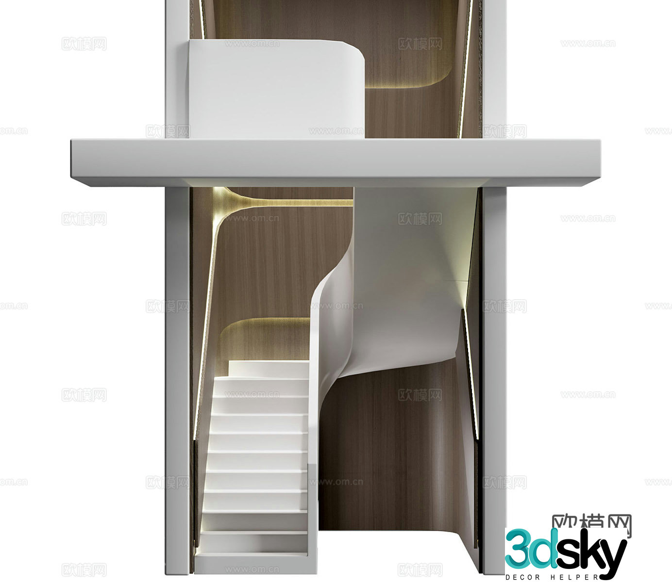 Modern stairs spiral stairs corner stairs arc stairs wooden stairs homestay stairs wine 3d model