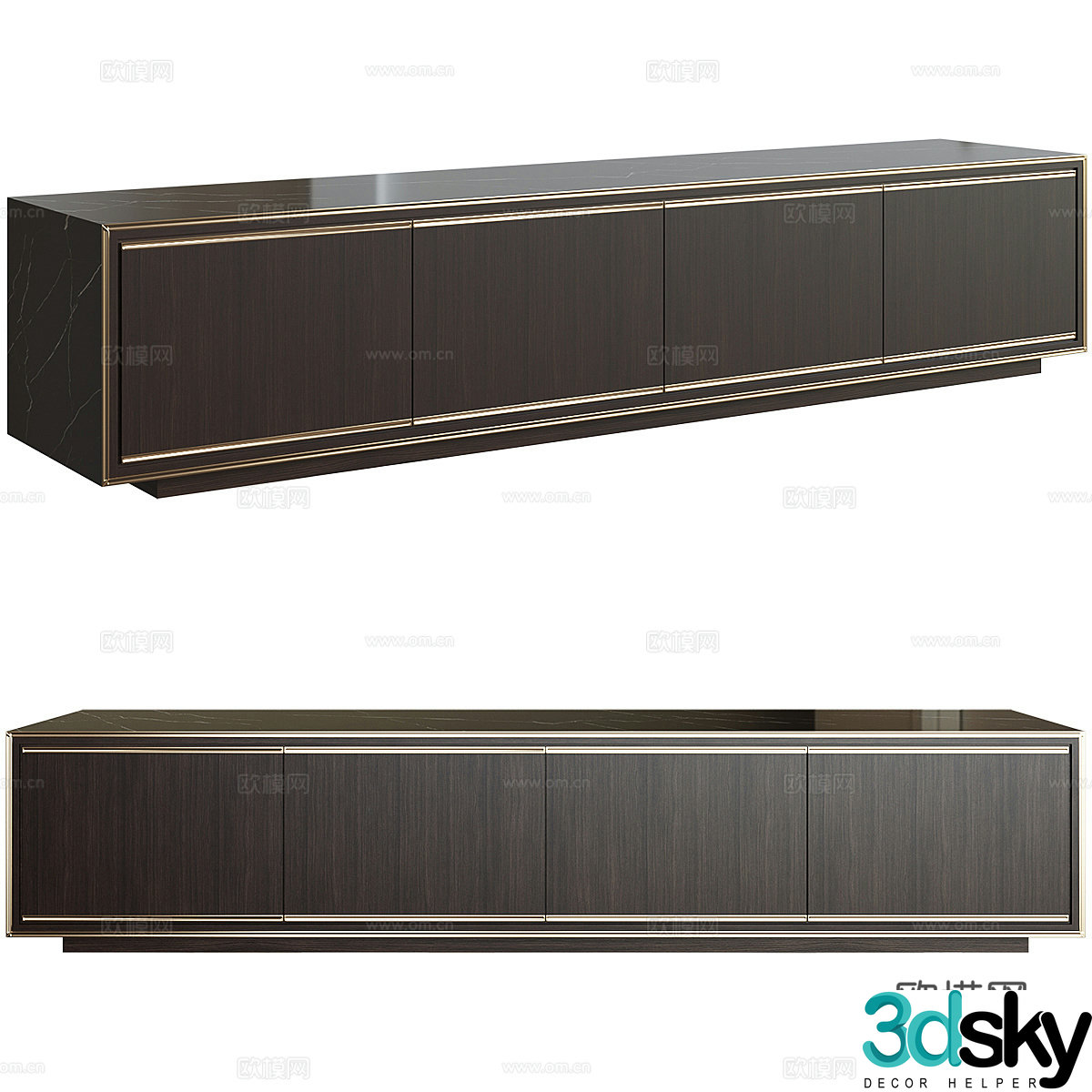 Italian light luxury Rick TV cabinet 3D model