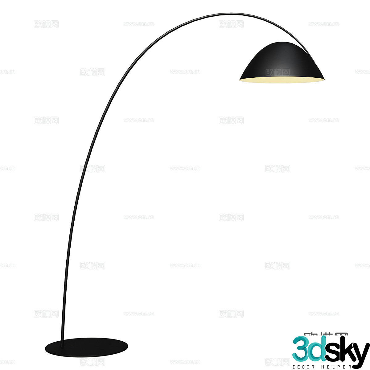 Modern Italian Helmet Floor Lamp 3D Model