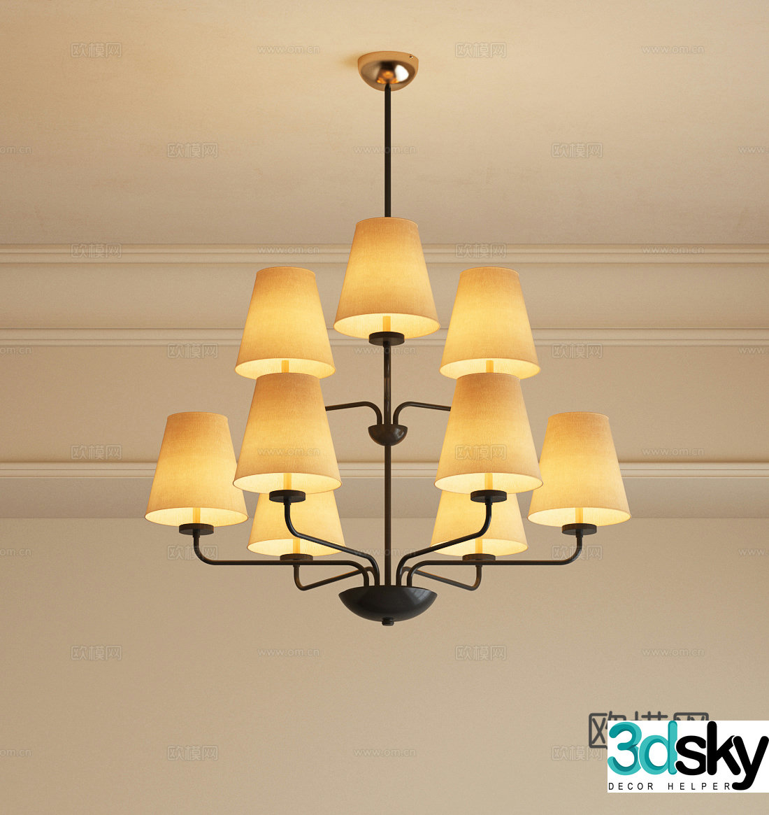 Modern chandelier 3d model