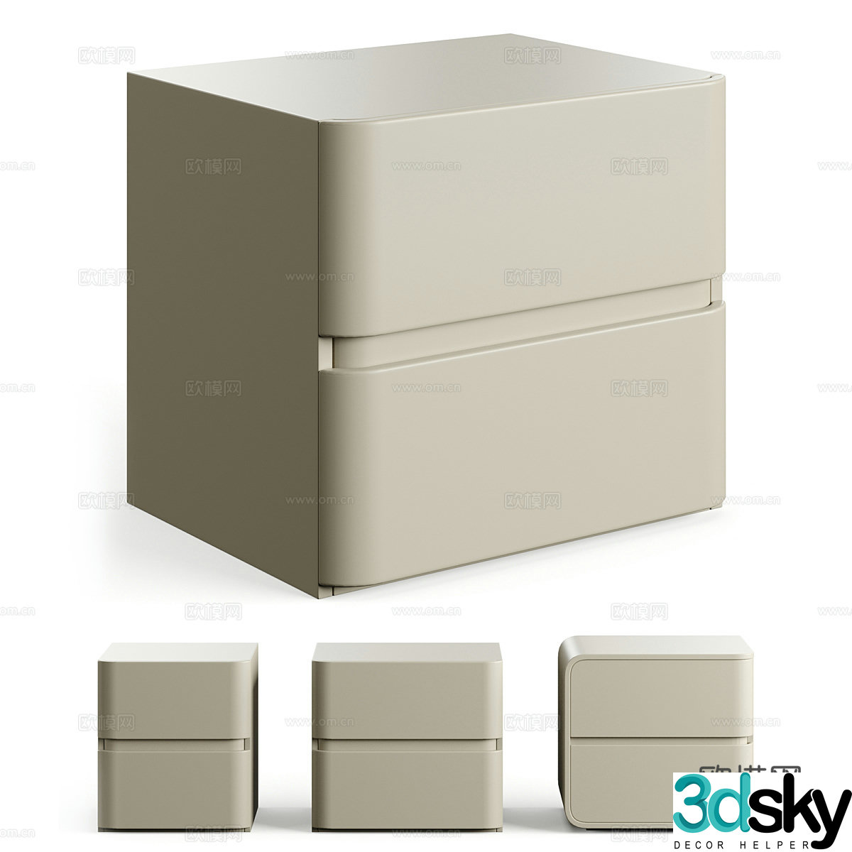 Modern Cream Style Aliexpress Nightstand 3D Model