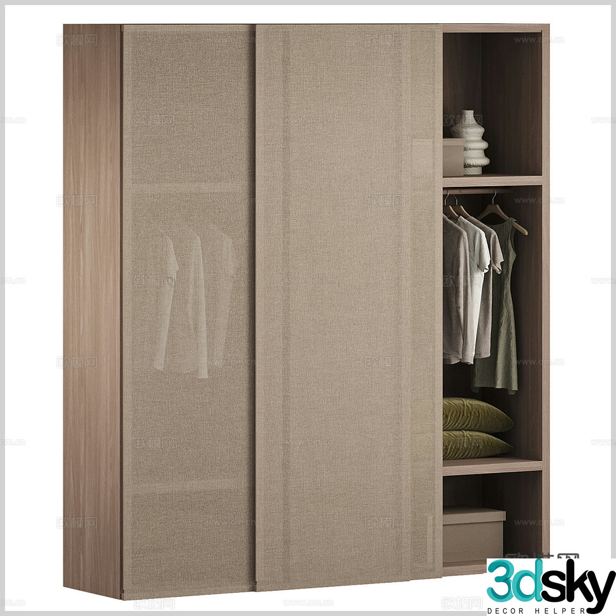 Wasabi windbreaker B&B wardrobe Solid wood wardrobe Rattan wardrobe Wardrobe ornaments Wardrobe pendant 3D model