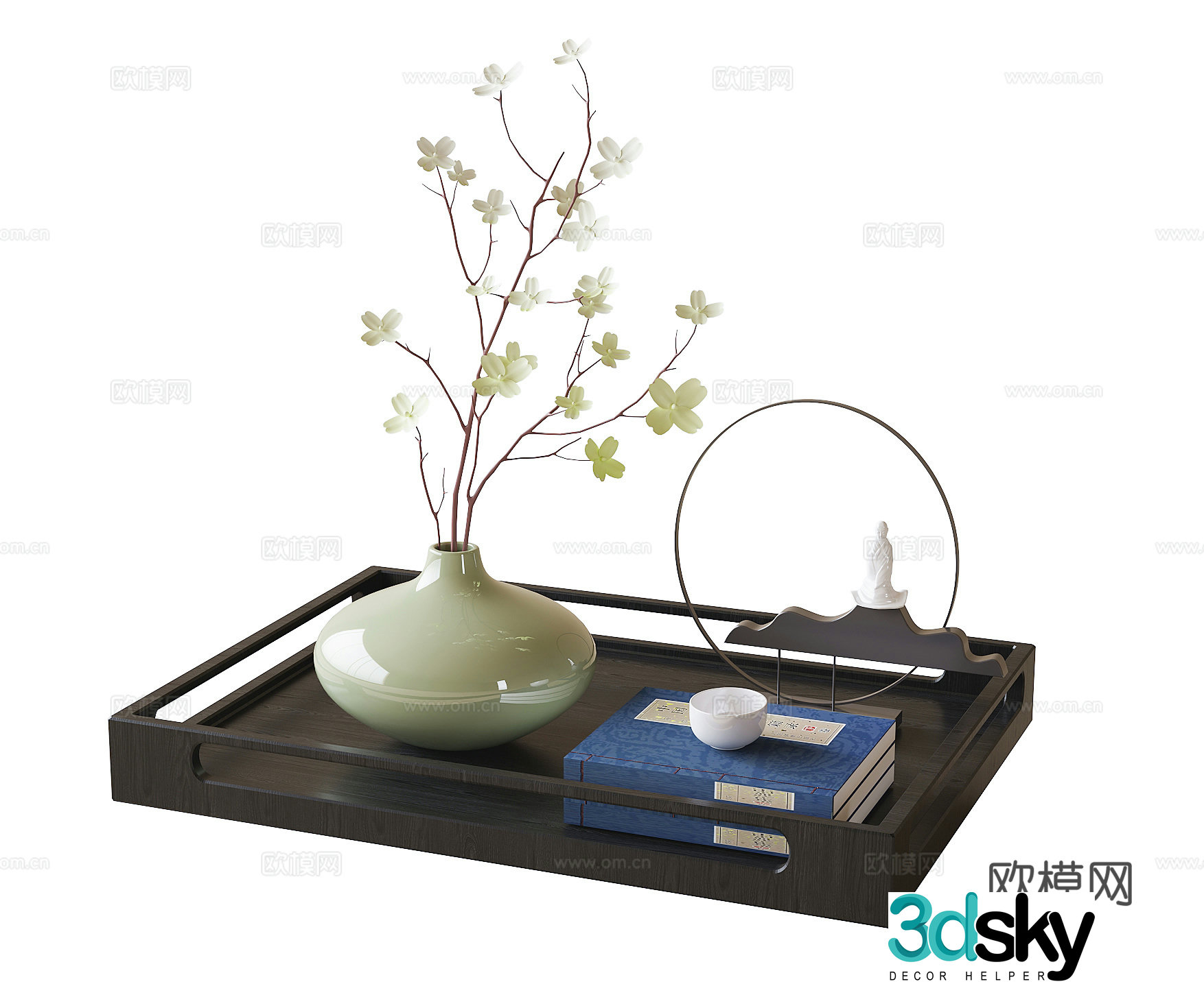 New Chinese tea set ornaments 3D model
