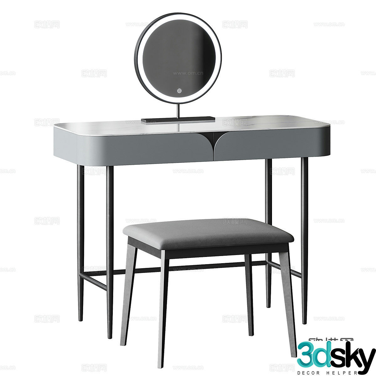 New Chinese Homary NG2 dressing table 3D model